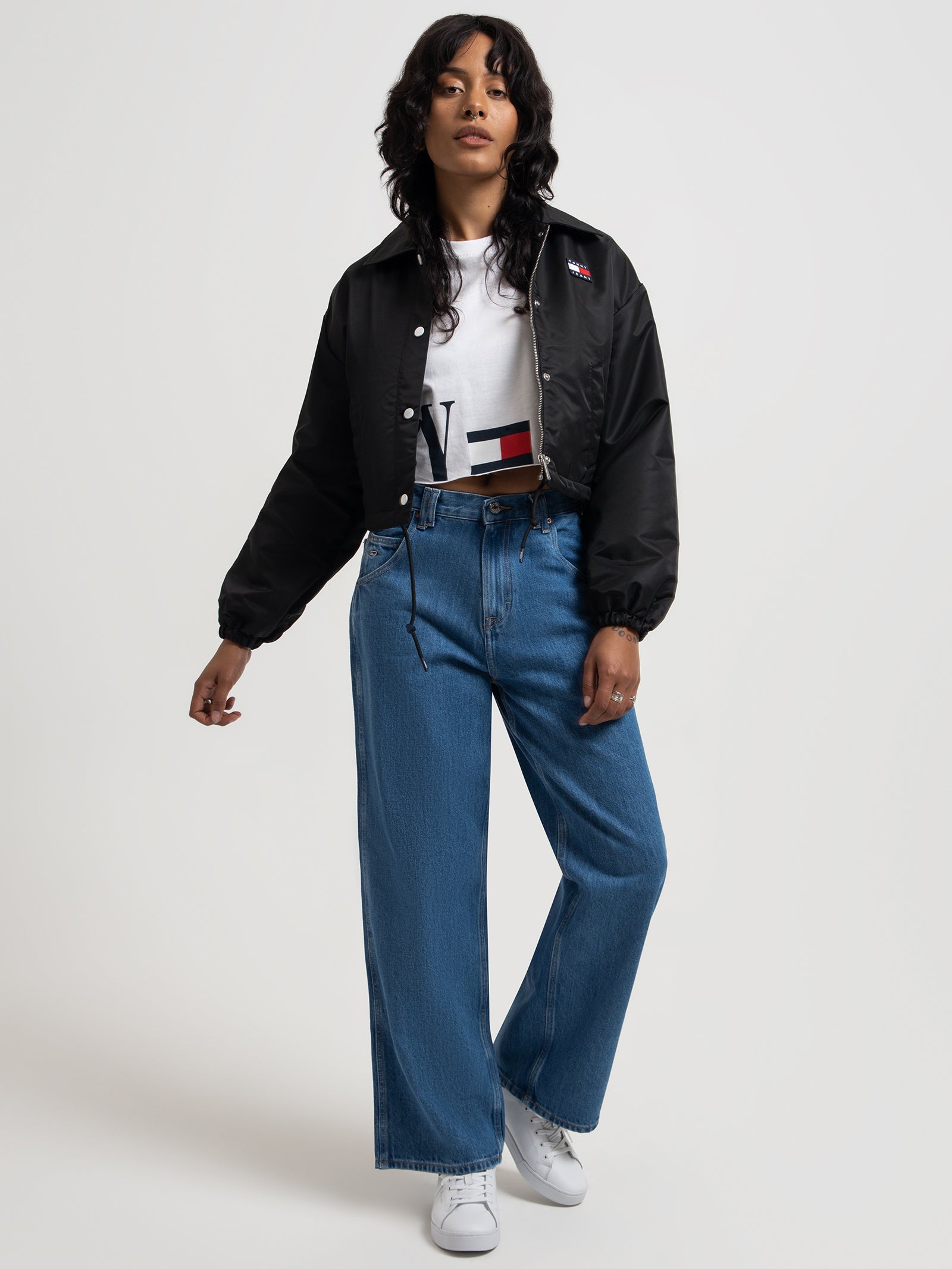 Tommy hilfiger Cropped Coach Jacket in Black Black | Glue Store