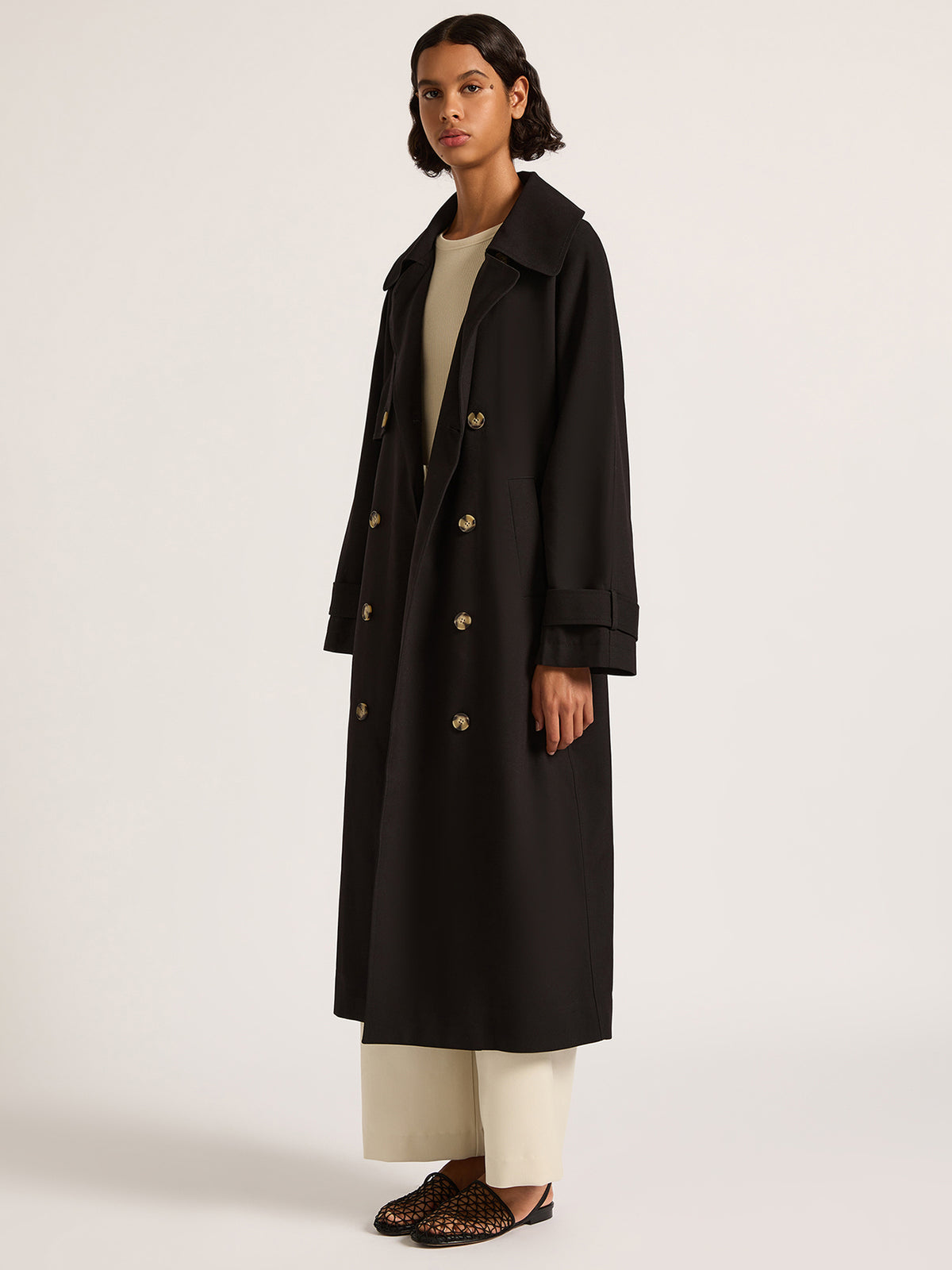 Nude Lucy Aspen Trench Coat | Black