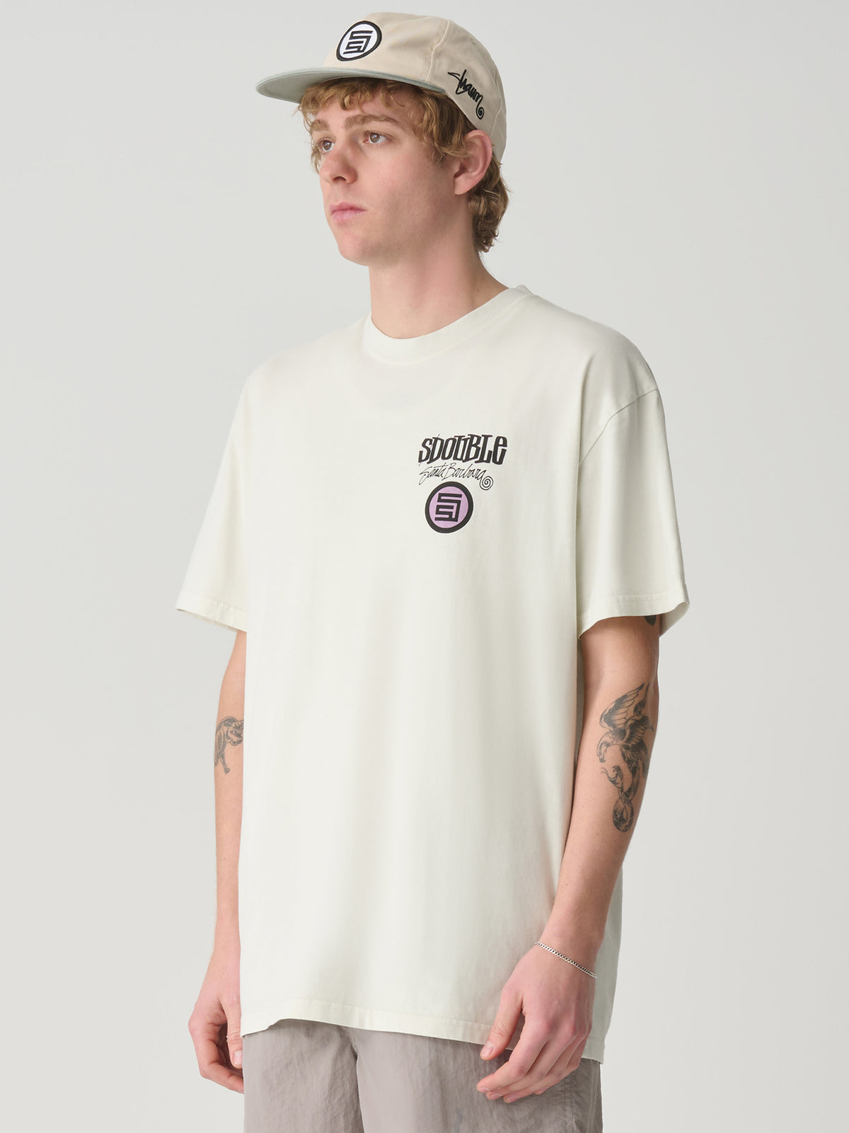 S-Double Combo Platter Tee In Washed White | White