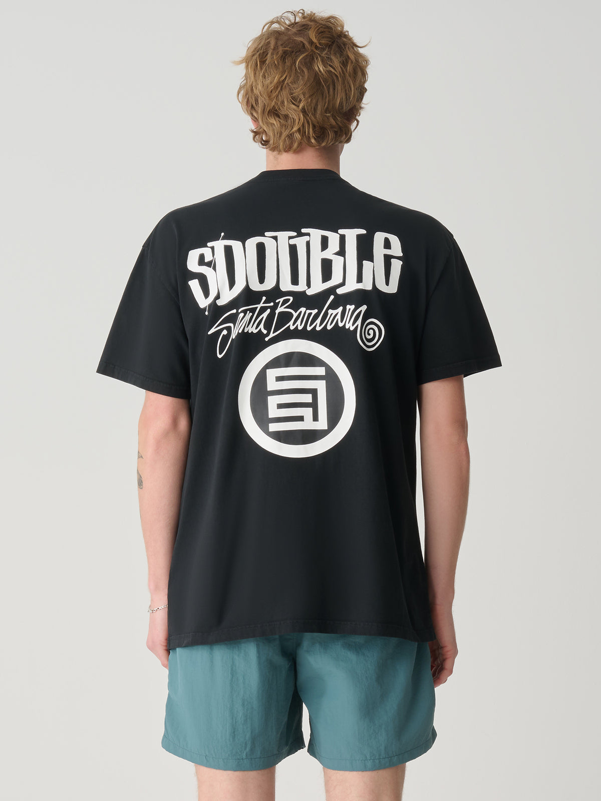 S-Double Combo Platter Tee In Washed Black | Washed Black