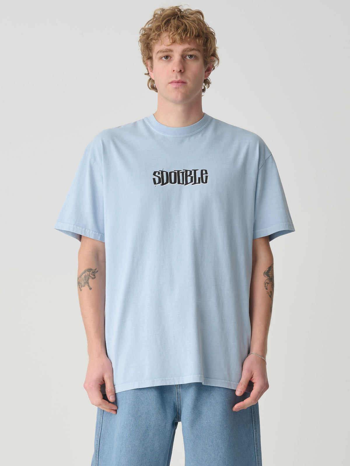 S-Double Pintails Tee In Washed Blue | Washed Blue