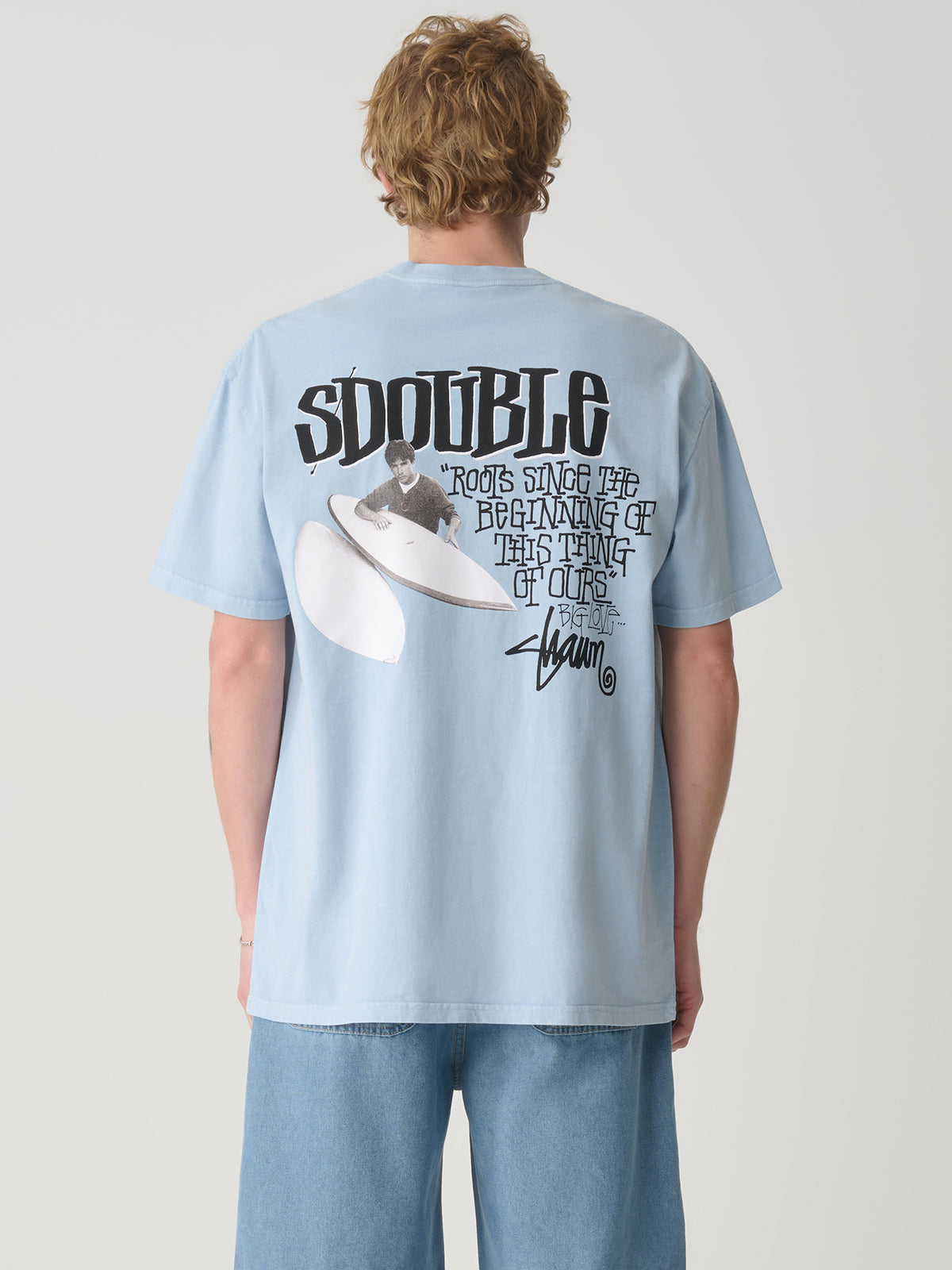 S-Double Pintails Tee In Washed Blue | Washed Blue