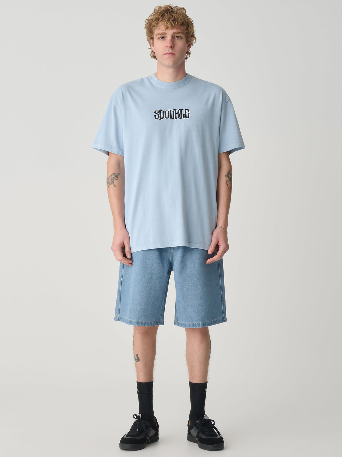 S-Double Pintails Tee In Washed Blue | Washed Blue