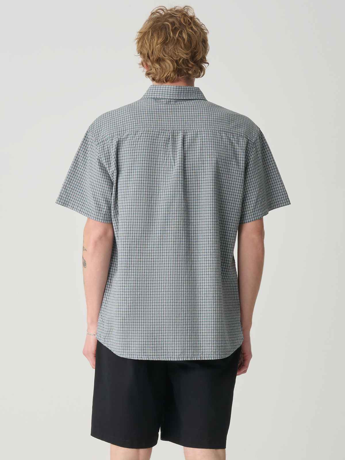 S-Double Oxford Classic Shirt In Pool Blue Check | Pool Blue Check