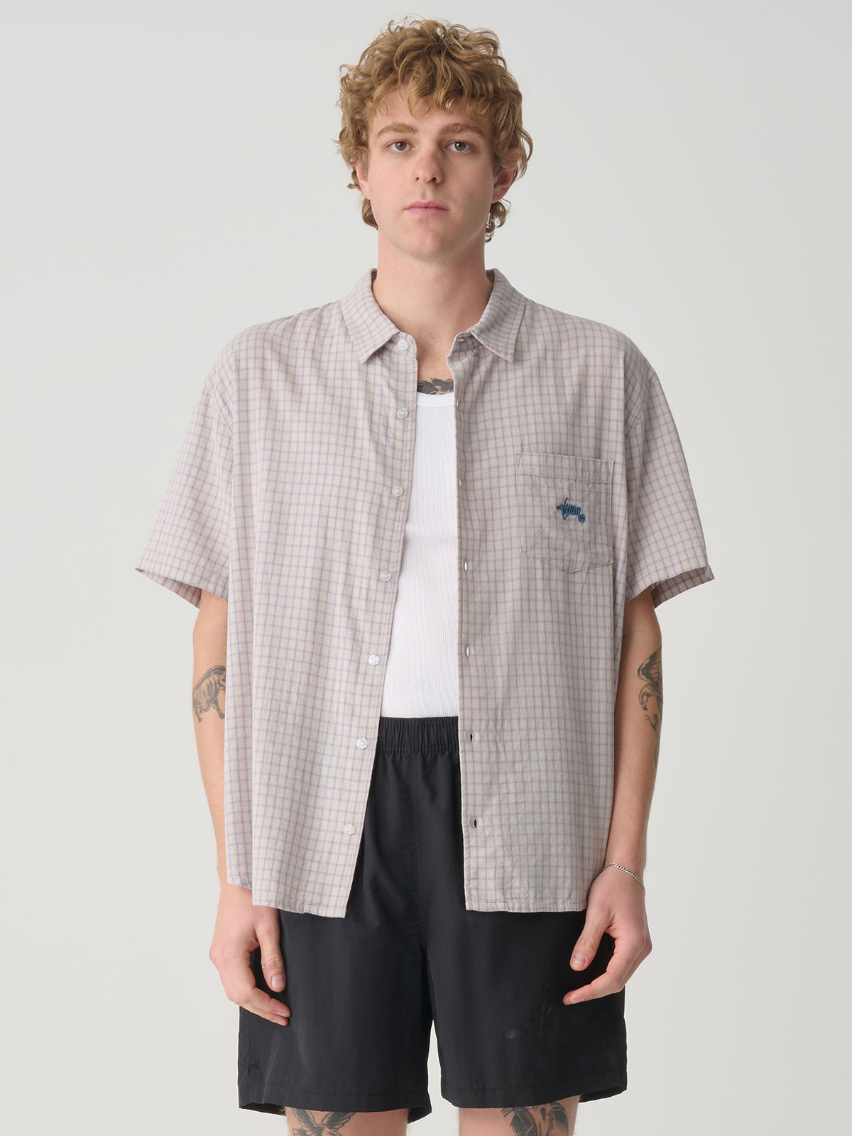 S-Double Card Check Shirt In Pink | Pink