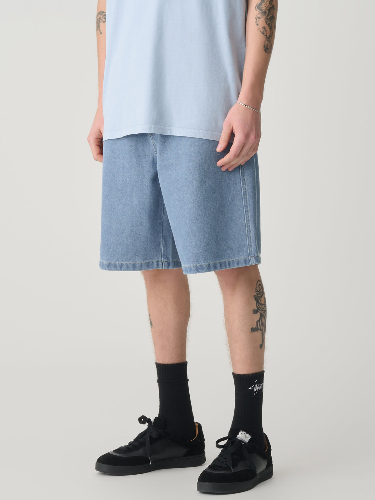 S-Double Denim Standard Short - Mid Blue | Mid Blue