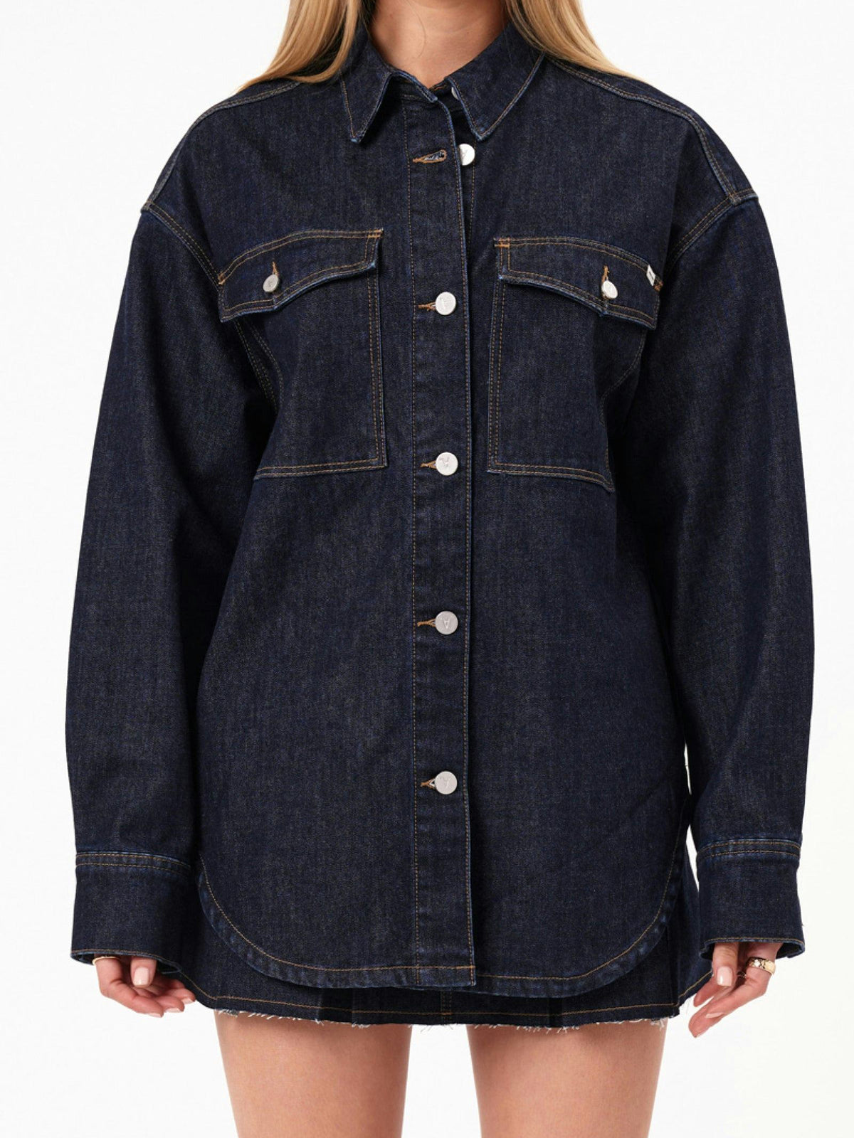 Abrand Denim Shacket Lila | Rinse Denim