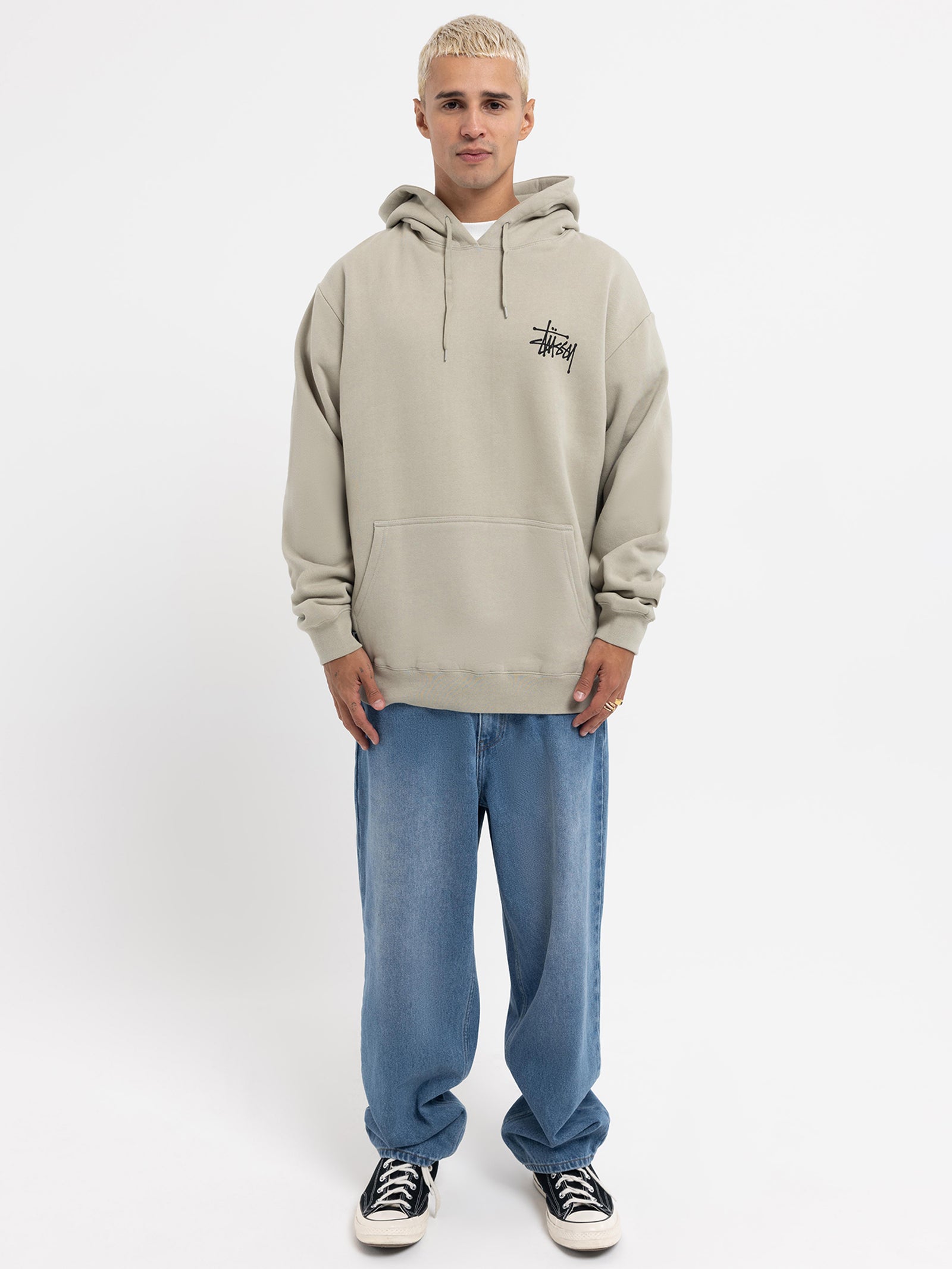 Stussy Graffiti Lcb Fleece Hood Olive grey | Glue Store