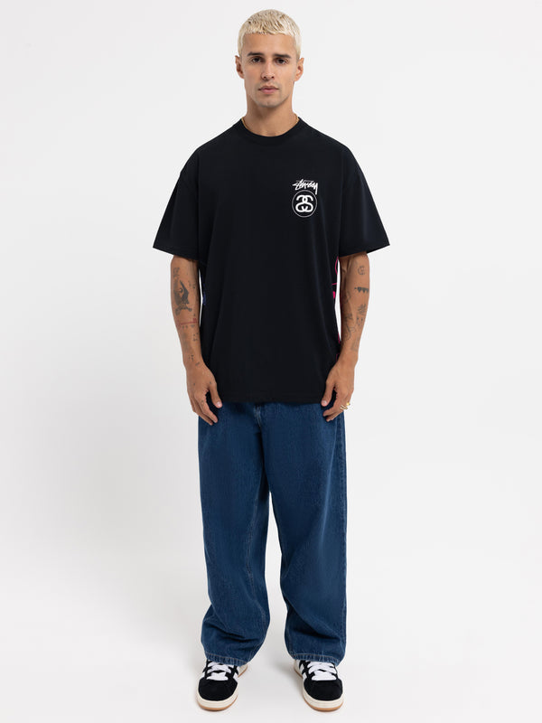 Stussy Strike Heavyweight Short Sleeve T-Shirt Black | Glue Store