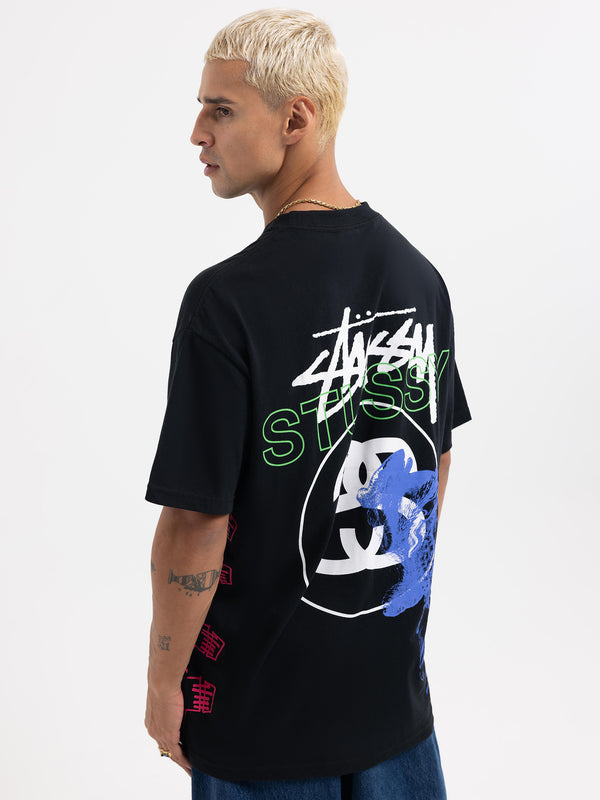 Stussy Strike Heavyweight Short Sleeve T-Shirt Black | Glue Store