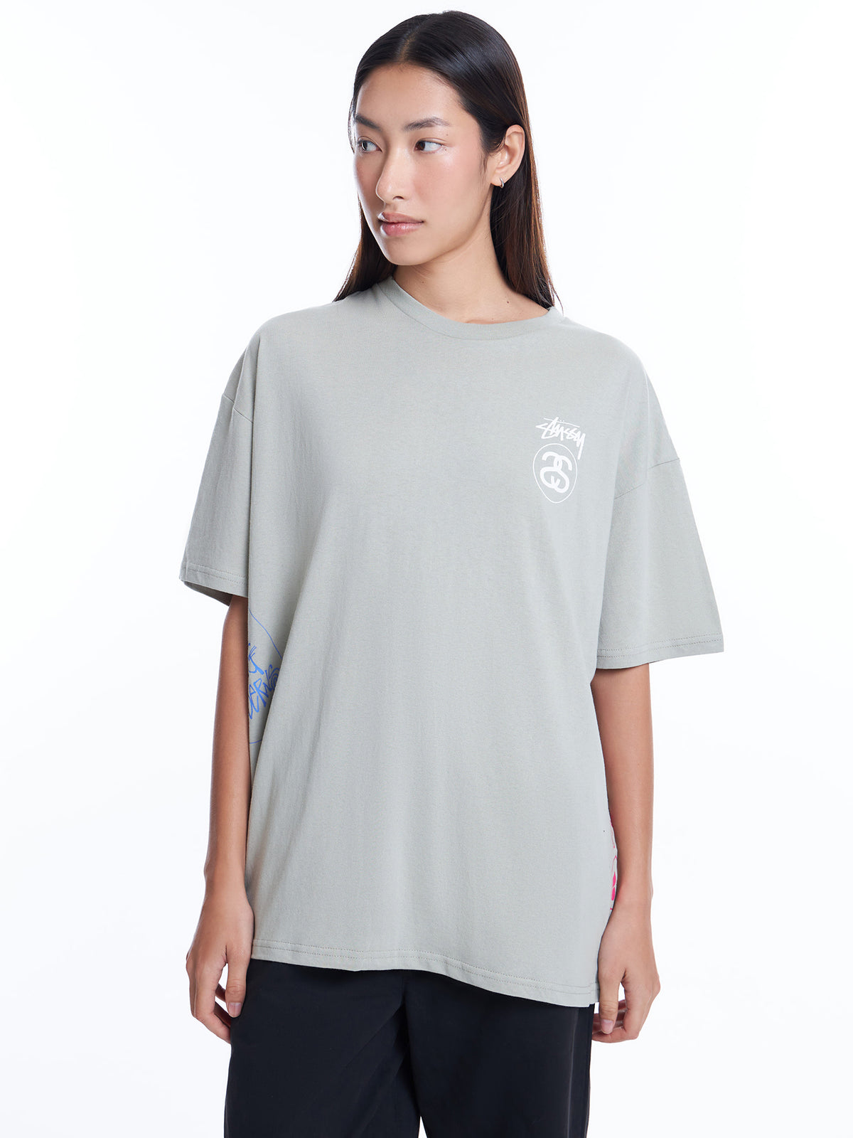 Stussy Strike Relaxed T-Shirt | Olive Grey