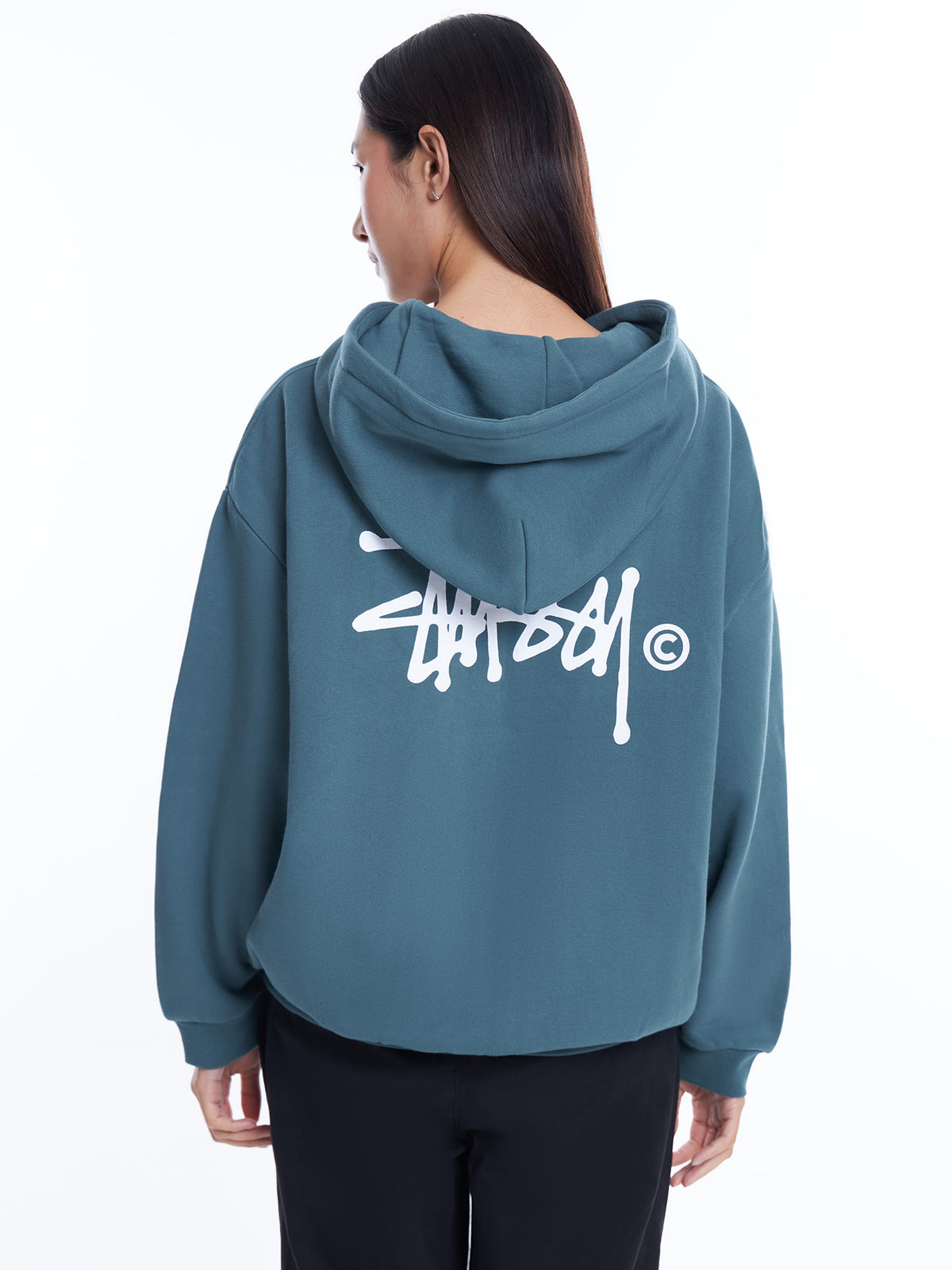 Stussy Grafitti Zip Up Hood | Forest Green