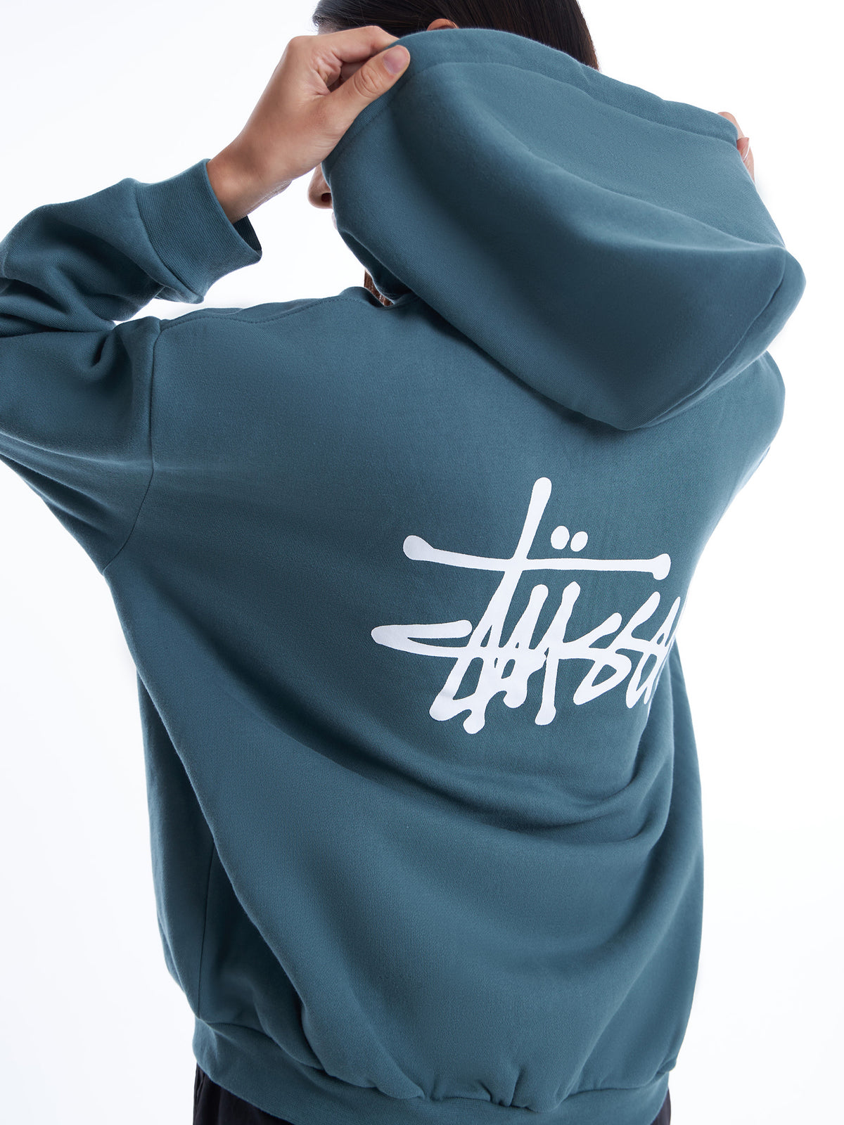 Stussy Grafitti Zip Up Hood | Forest Green