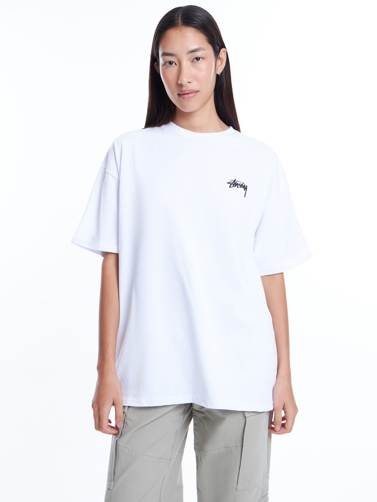 Stussy Fuzzy Dice Heavyweight Relaxed T-Shirt | Off White