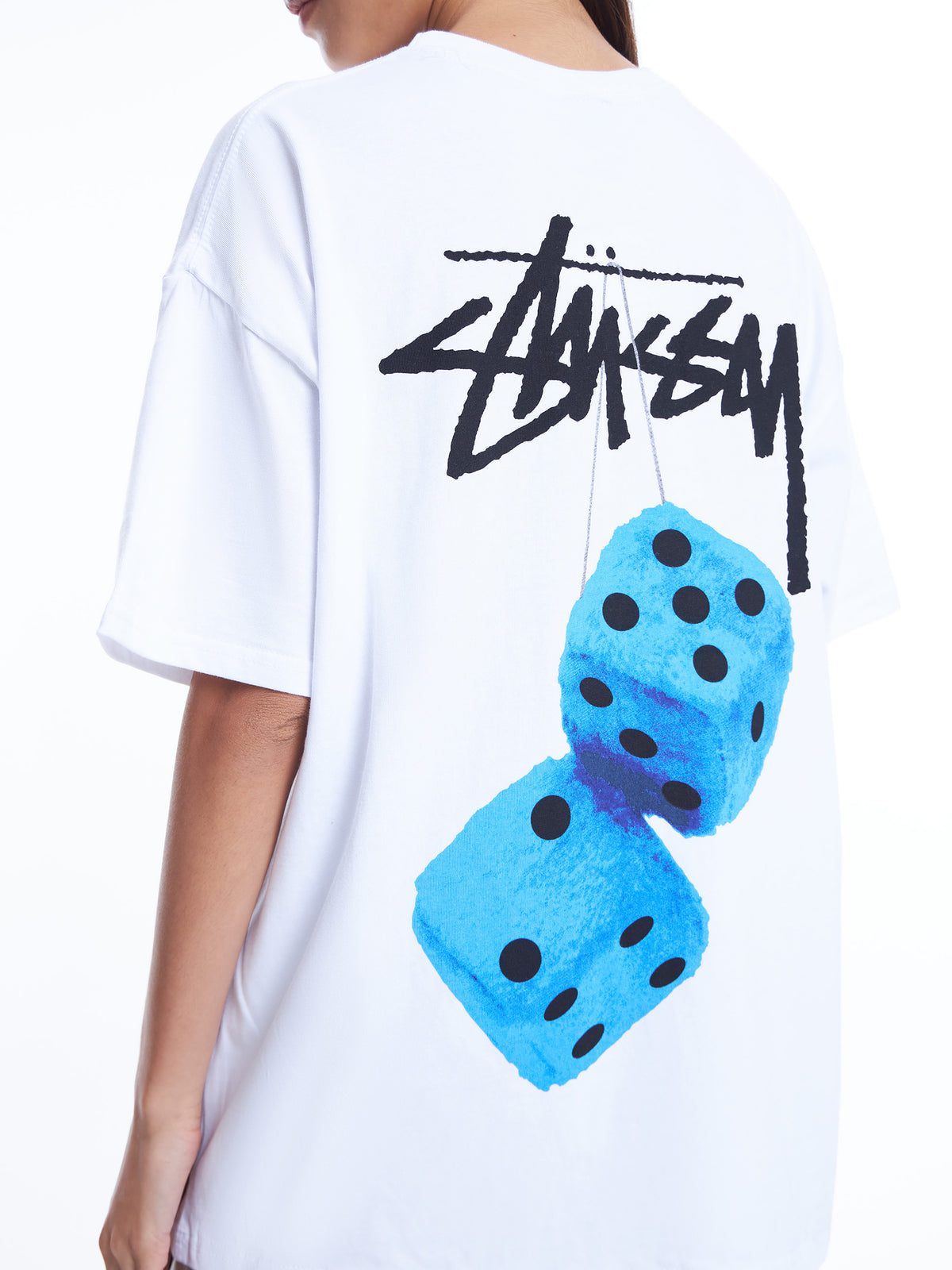 Stussy Fuzzy Dice Heavyweight Relaxed T-Shirt | Off White