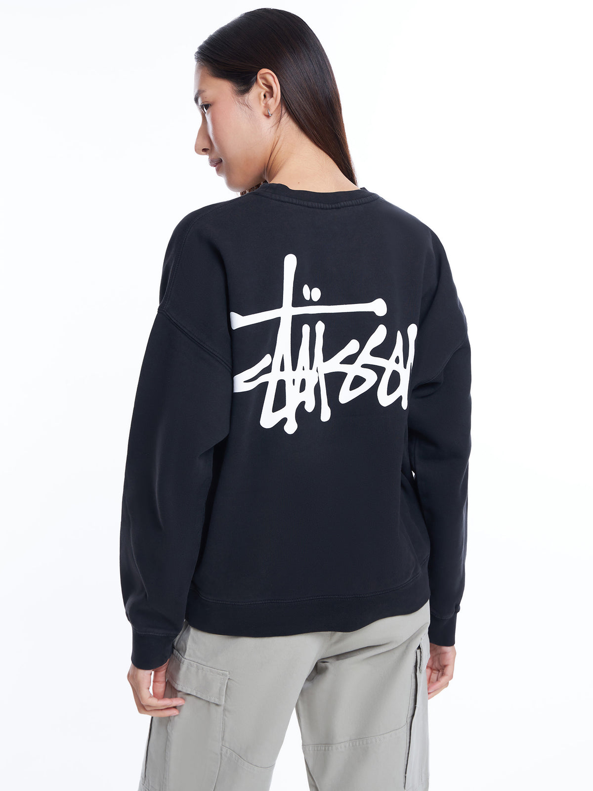 Stussy Graffiti Oversized Crew | Pigment Black