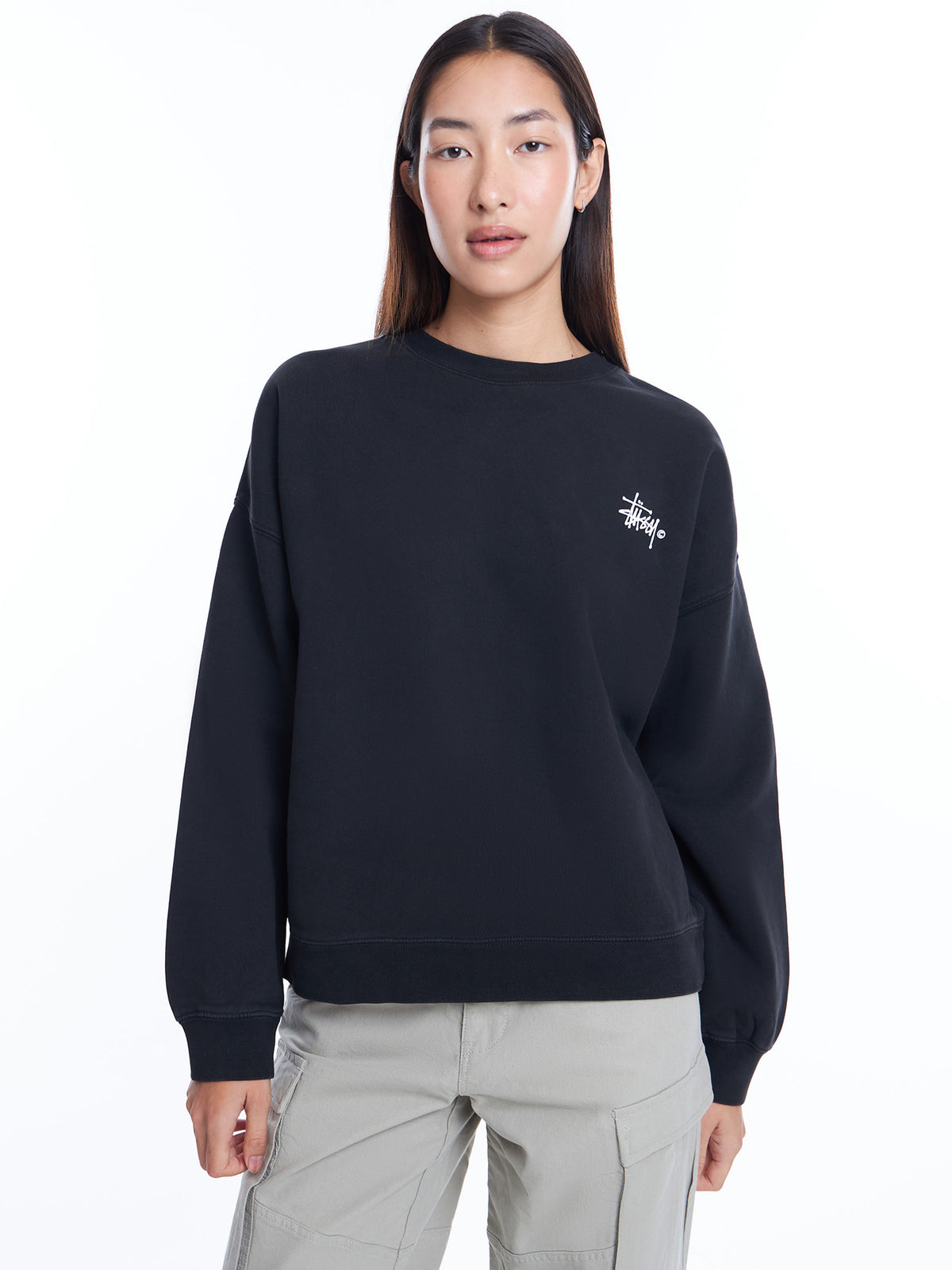 Stussy Graffiti Oversized Crew | Pigment Black