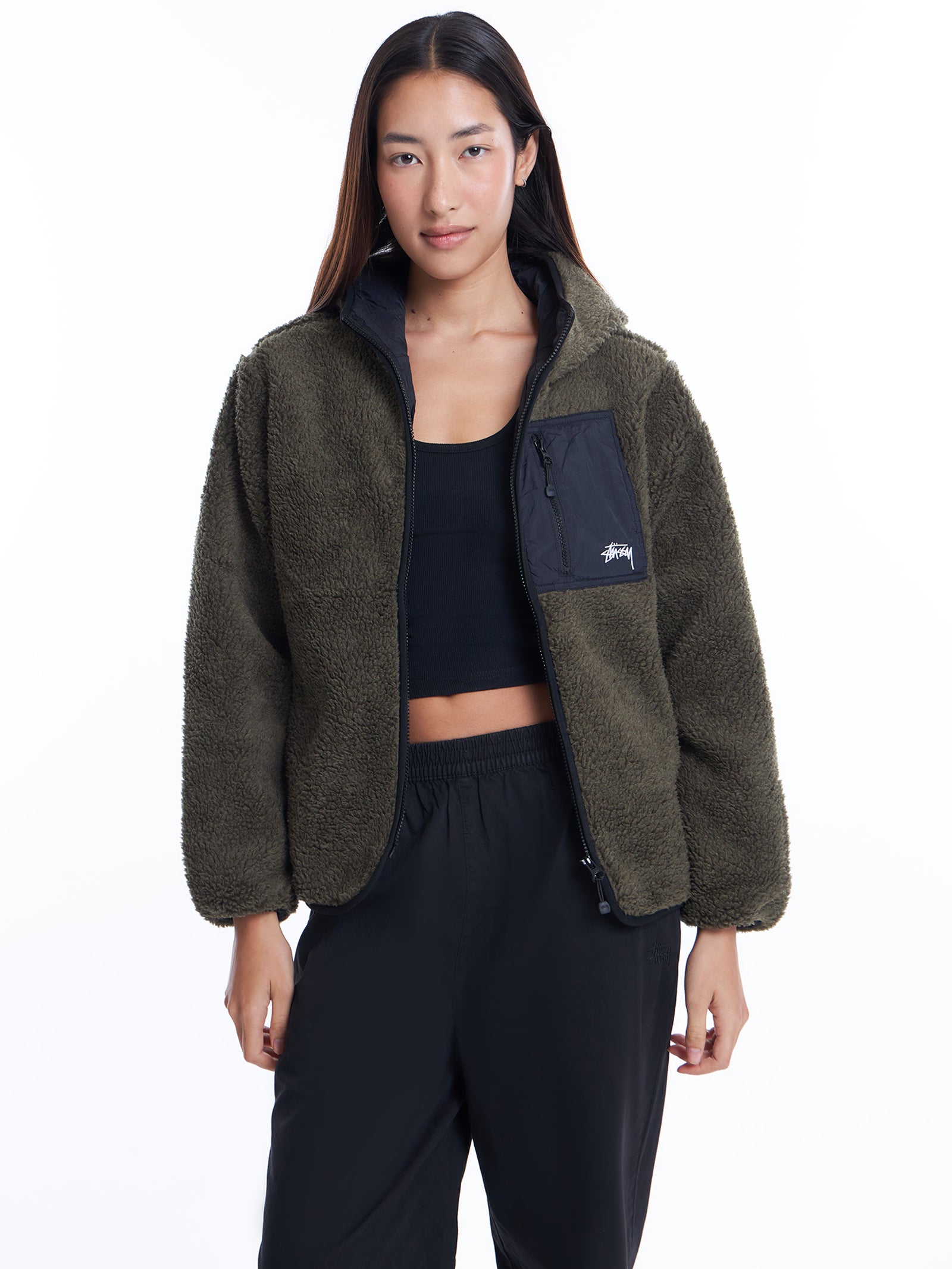 Stock Hooded Sherpa Jacket