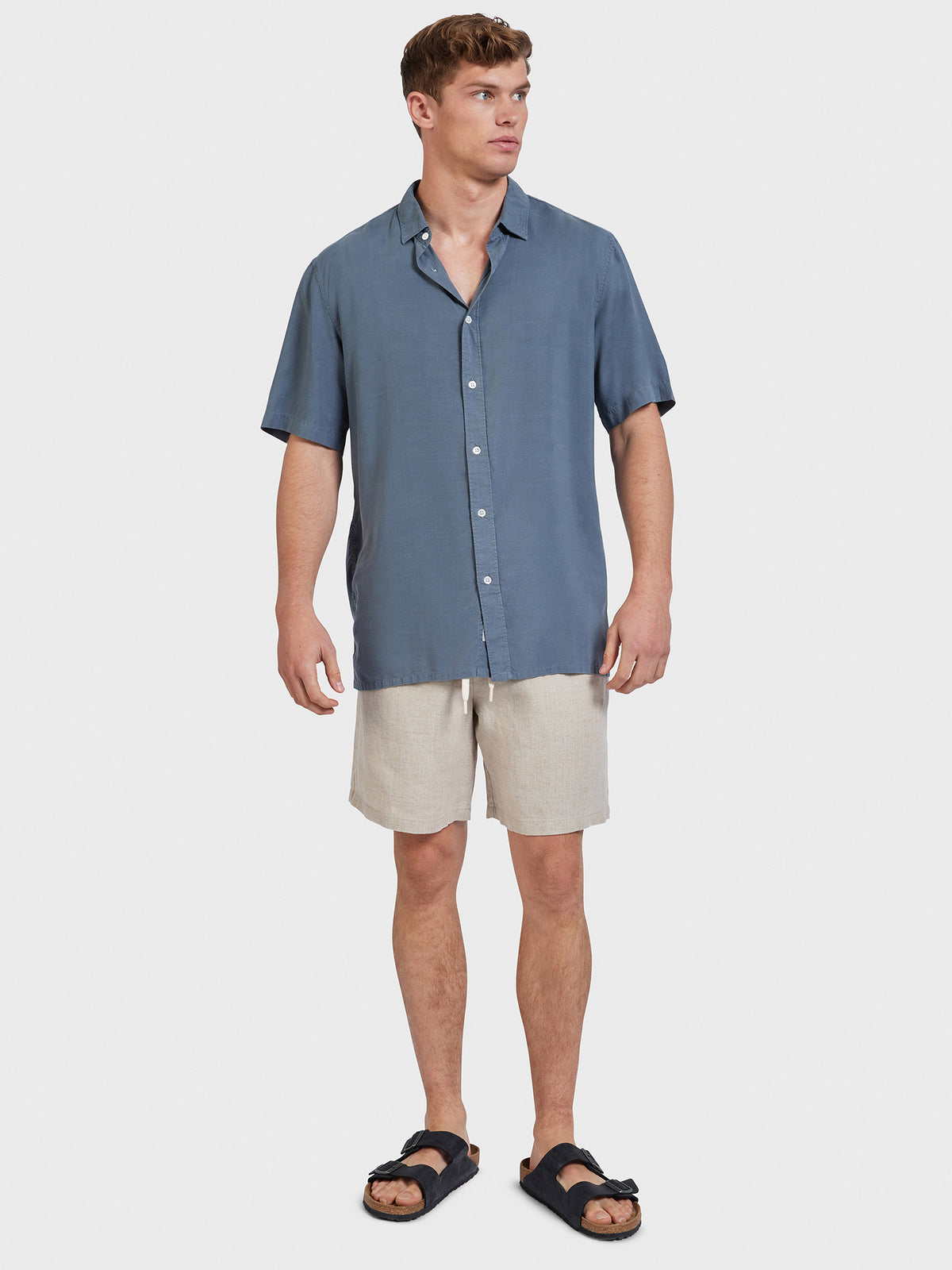 Academy Brand Stevens Short Sleeve Shirt in Harbour Blue | Harbour Blue