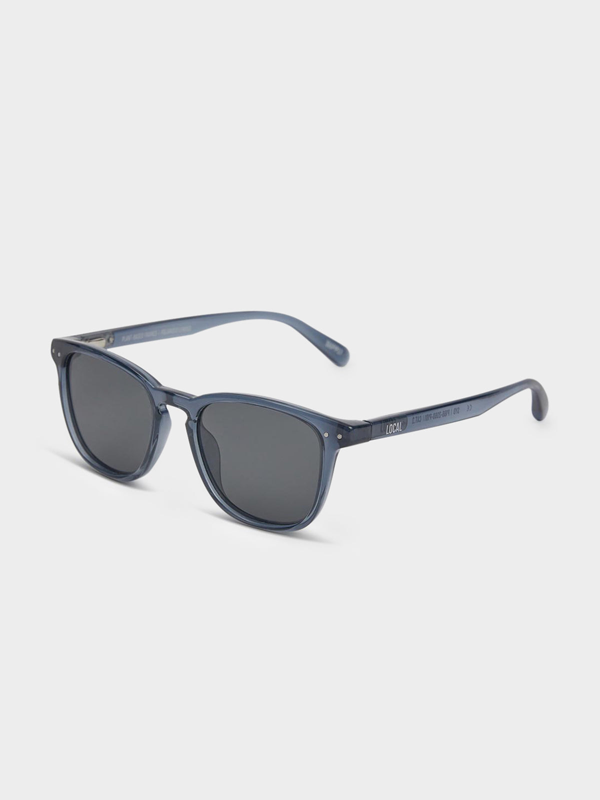 Local Supply SYD Polarised Sunglasses in Polished Navy & Dark Grey | Navy/Dark Grey