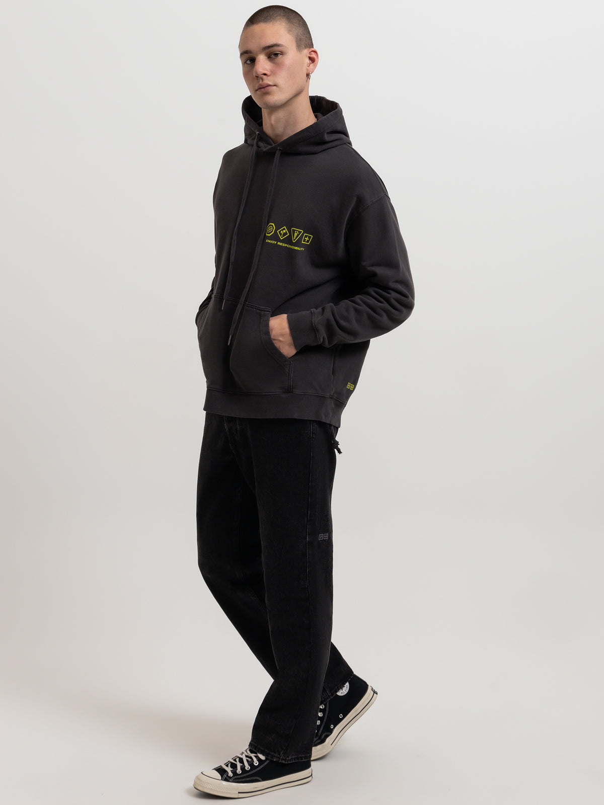 Ksubi Enjoy Biggie Hoodie in Faded Black | Faded Blac