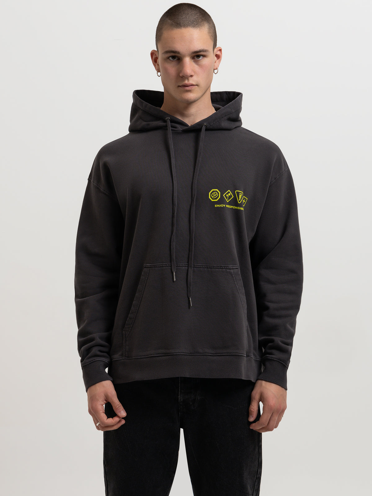 Ksubi Enjoy Biggie Hoodie in Faded Black | Faded Blac