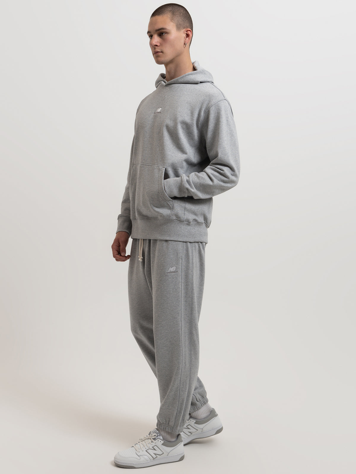 New Balance Athletics Remastered Graphic French Terry Hoodie in Grey | Grey