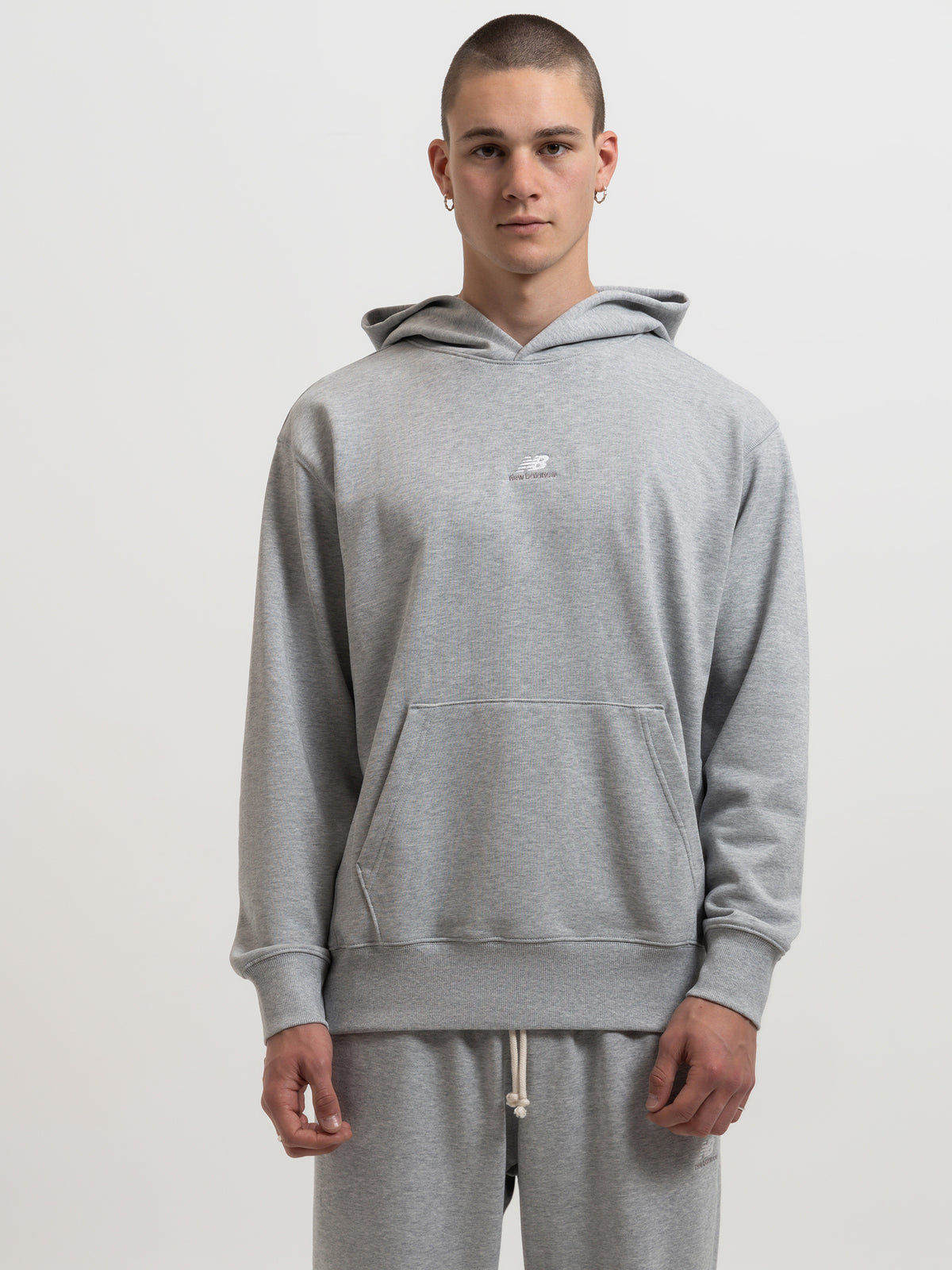 New Balance Athletics Remastered Graphic French Terry Hoodie in Grey | Grey