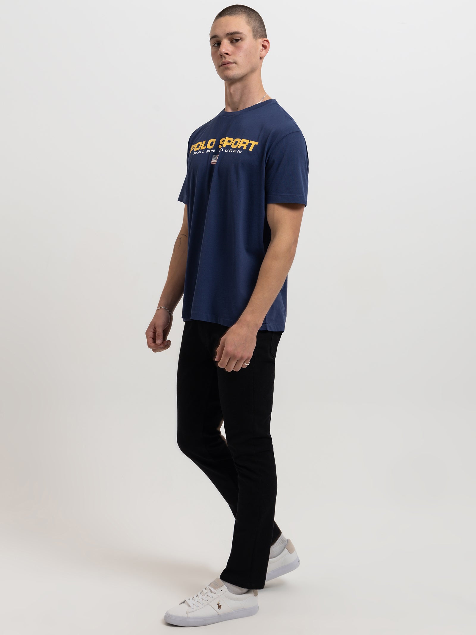 Classic Fit Polo Sports T-Shirt in Navy