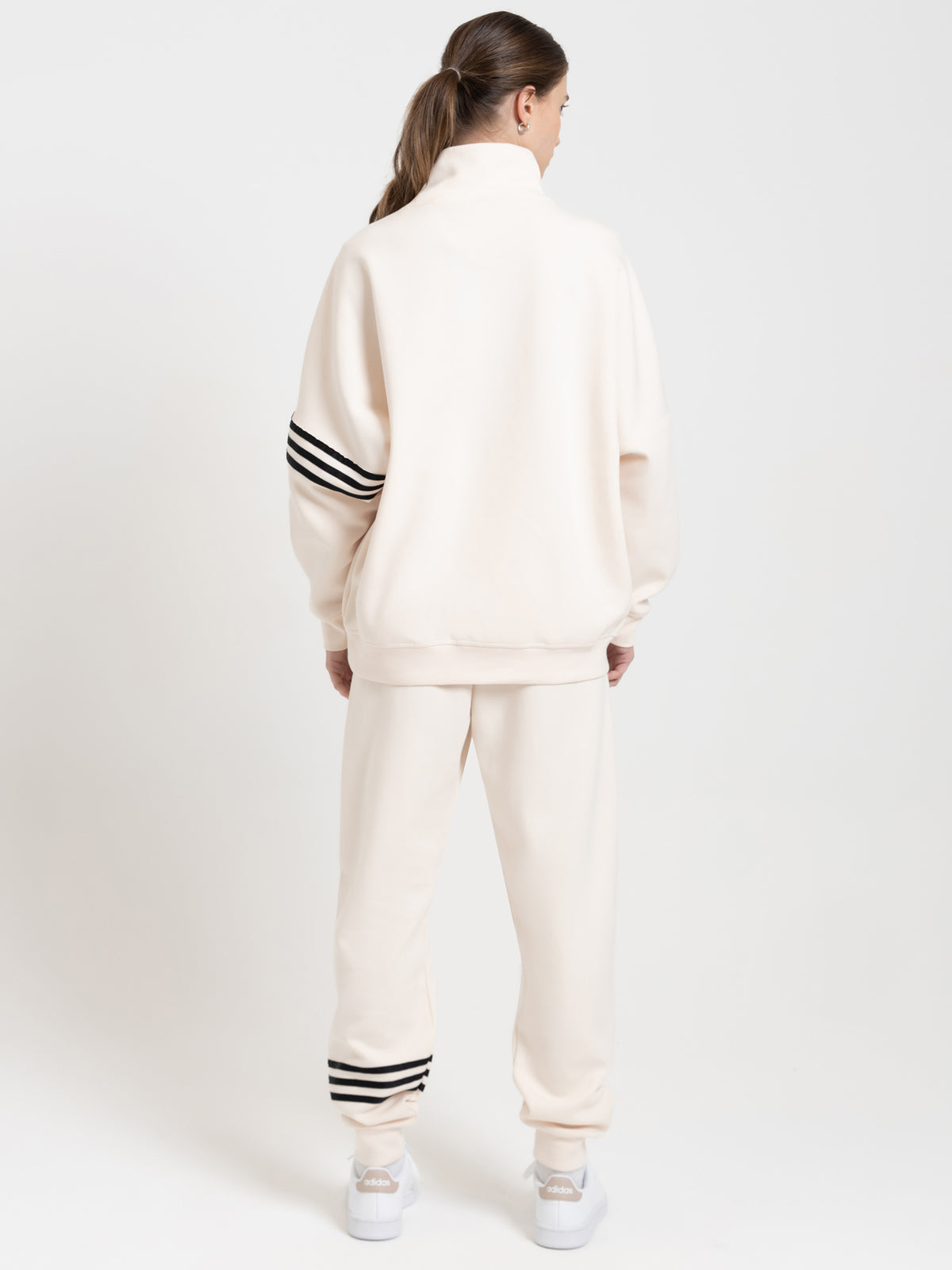 Adidas Adicolor Neuclassics Oversized High Neck Sweatshirt in Wonder White | White