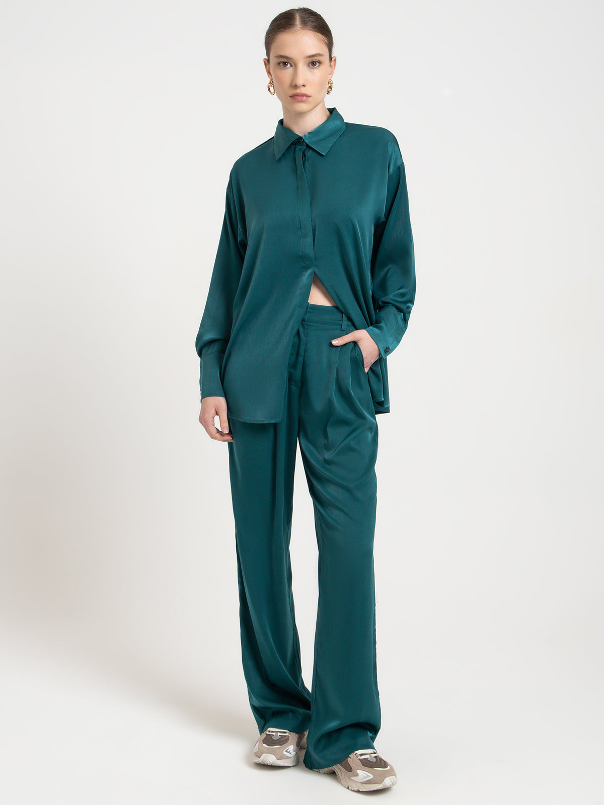 Raef The Label Piper Shirt in Emerald Green | Emerald