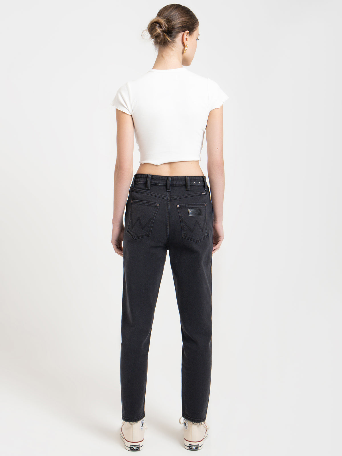 Wrangler Drew Super-High Slim Jeans in Karma Black | Black