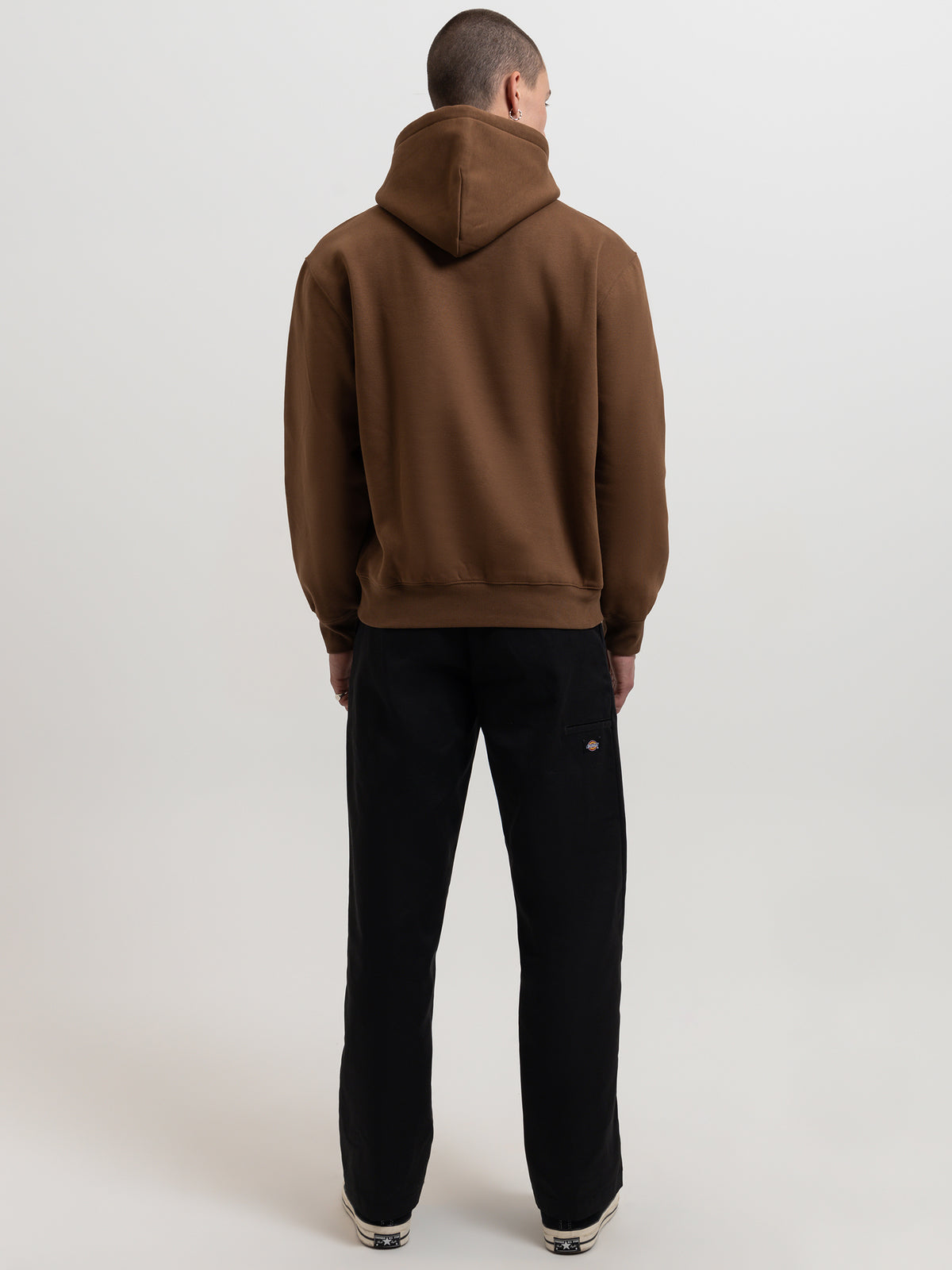 Carhartt Wip Hooded Carhartt Sweatshirt in Tamarind & White | Tamarind/W