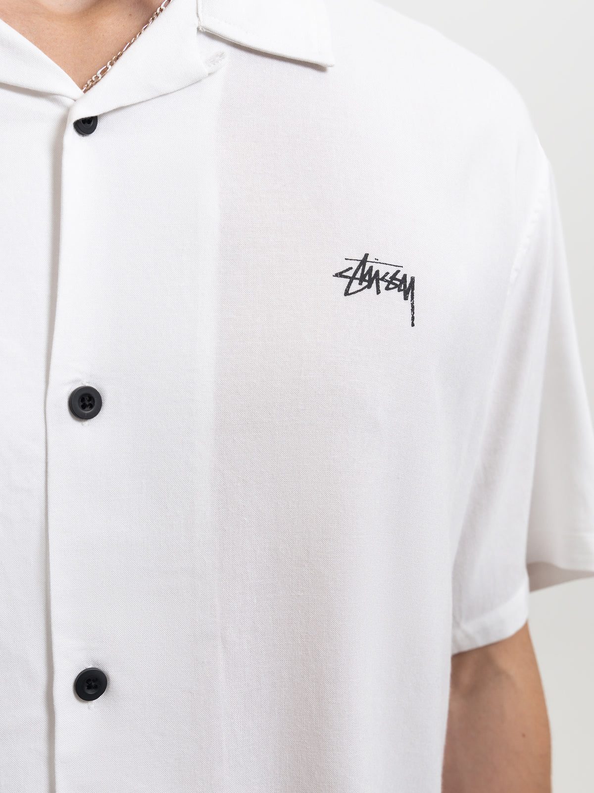 Stussy Fire Dice Short Sleeve Shirt in White | White