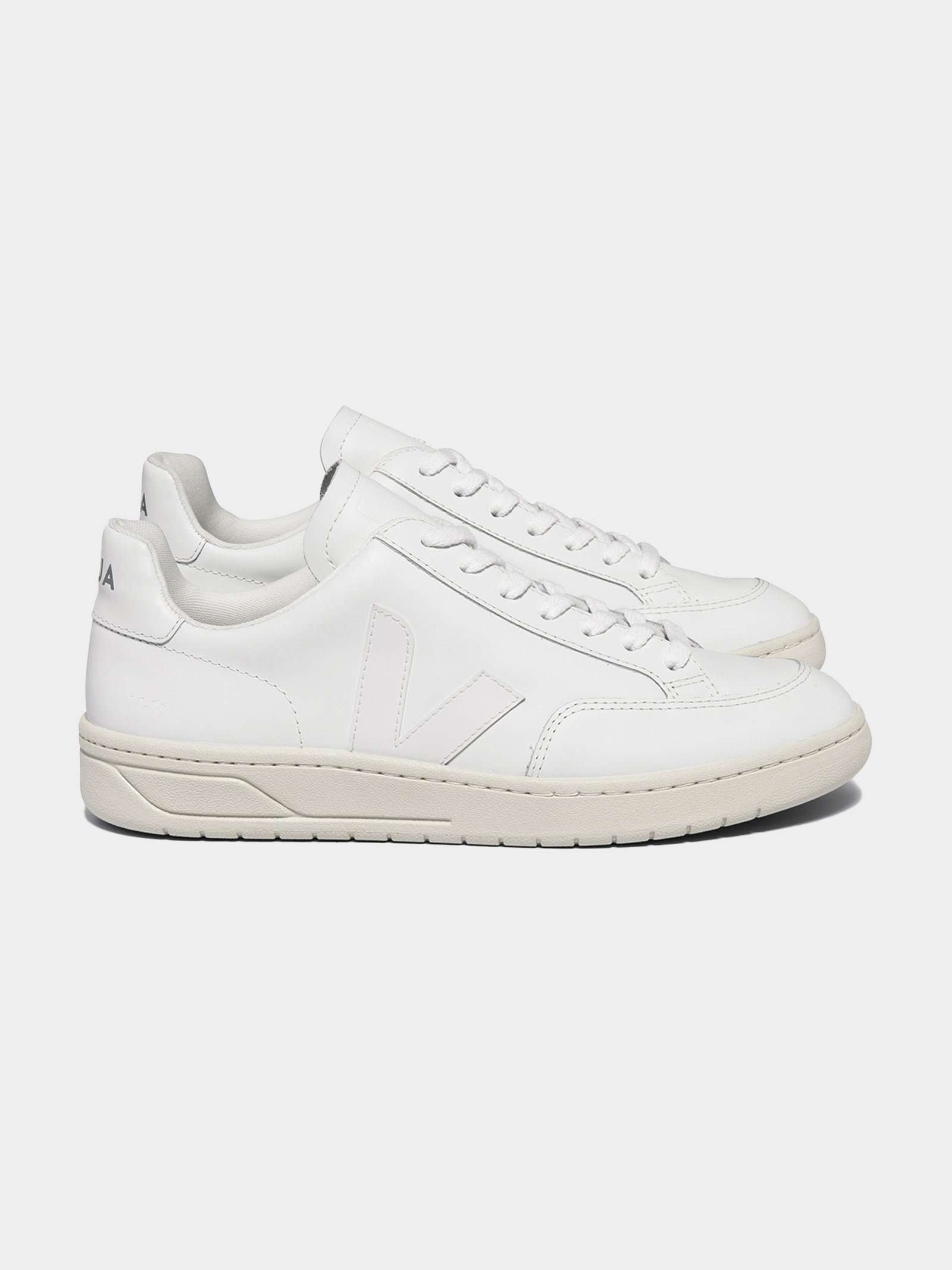 Veja Mens V12 Leather Sneakers in White White | Glue Store