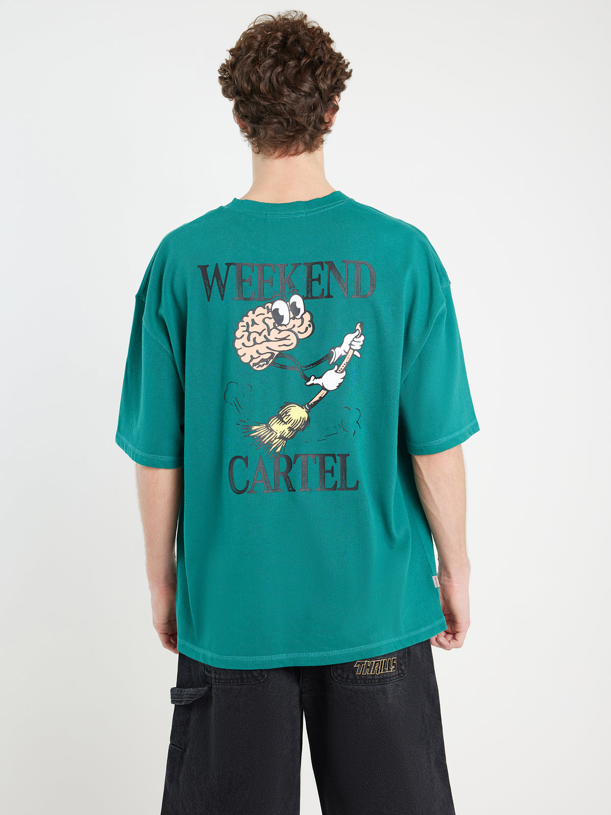 Weekend Cartel Brain Vs Broom Tee - Teal Green | Teal Green