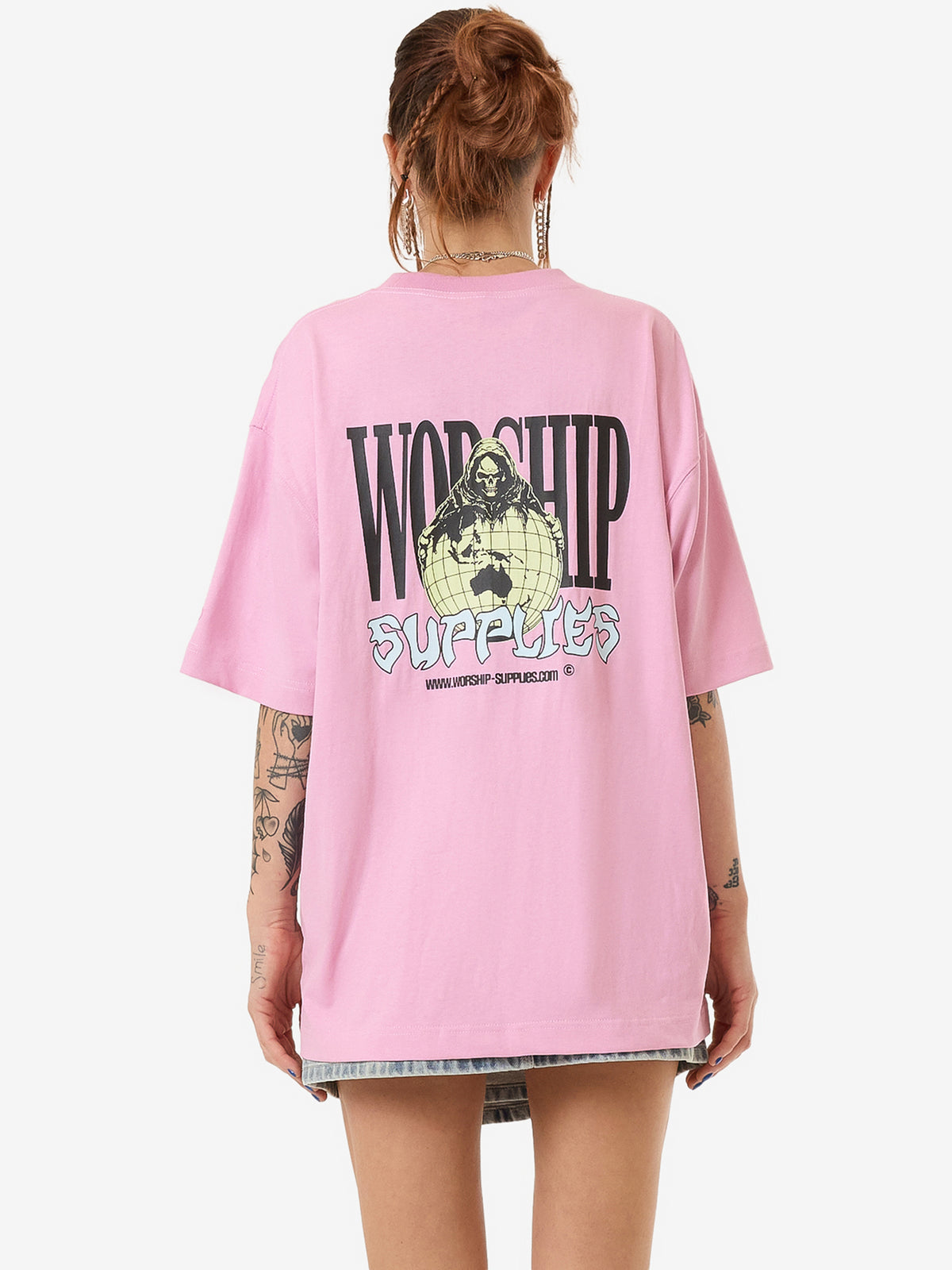 Worship Domination Oversize Fit Tee | Lilac Chiffon