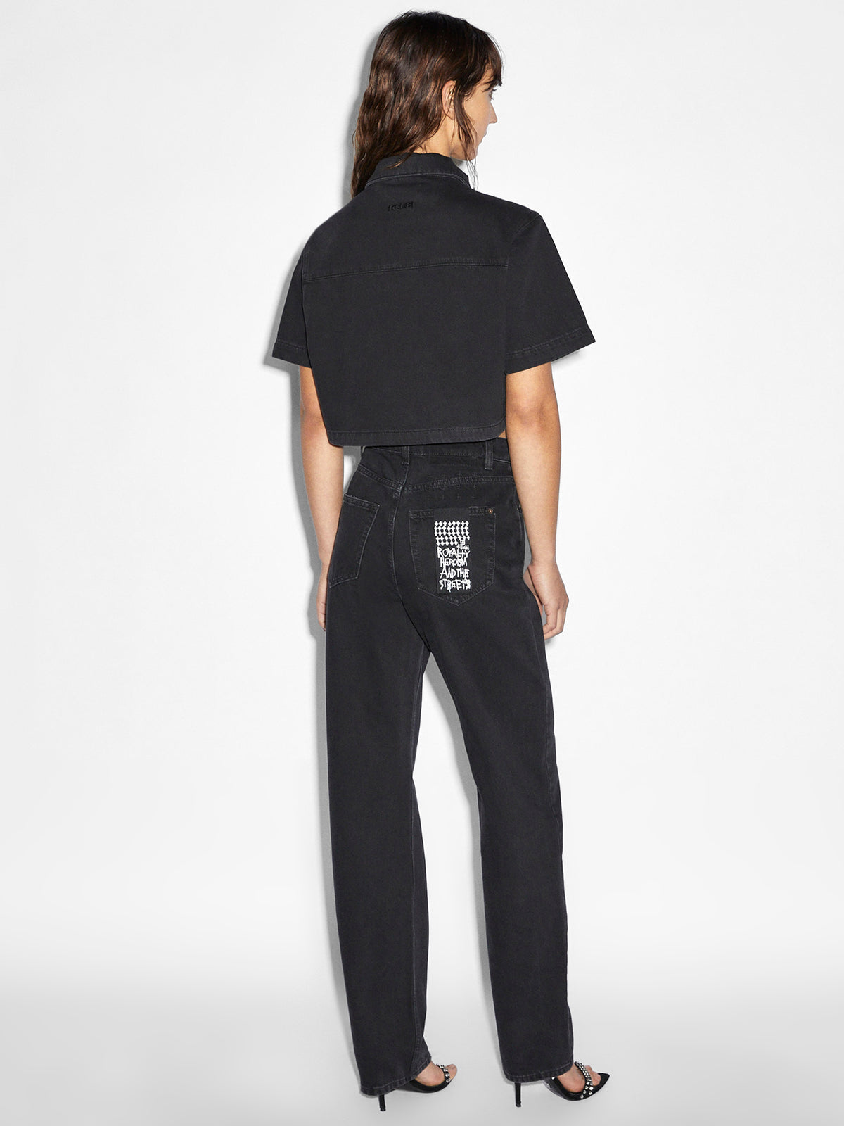 Ksubi Boxy Crop Short Sleeve Shirt in Stealth Black | Stealth