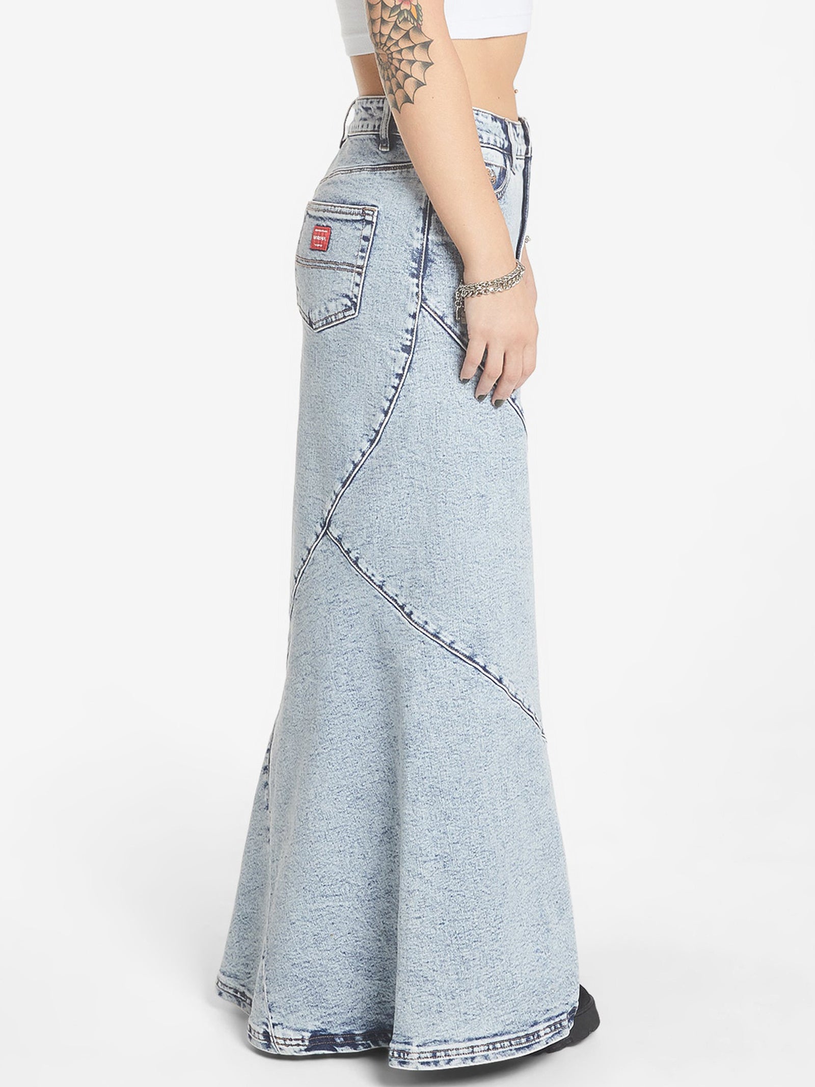 Crossroads Low Rise Denim Maxi Skirt