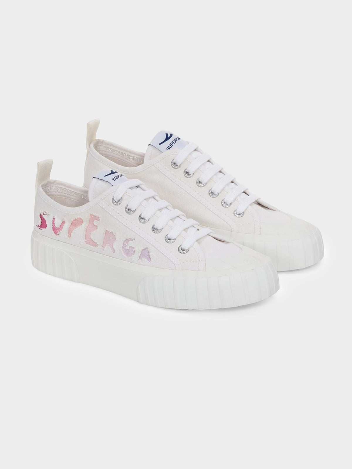 Superga 2630 Ripped Logo | White-Shaded Logo