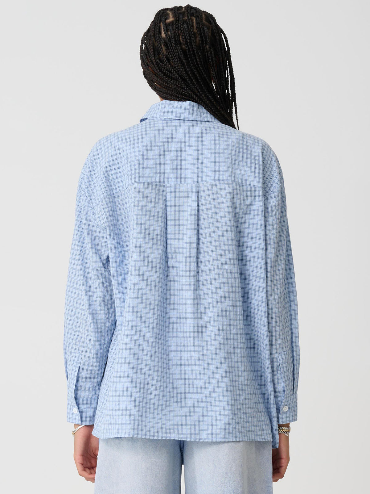 Xgirl Plaid Os Shirt | Storm Blue