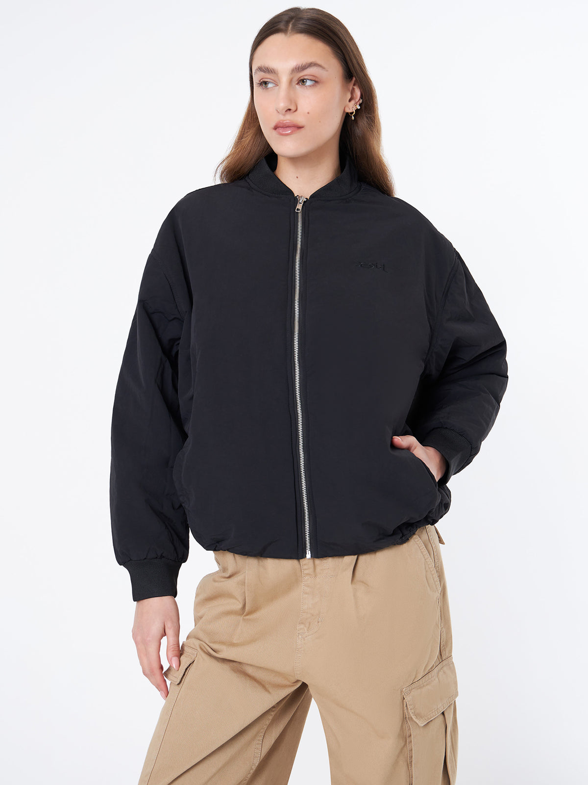 Xgirl Mills Puffy Bomber Jacket | Black