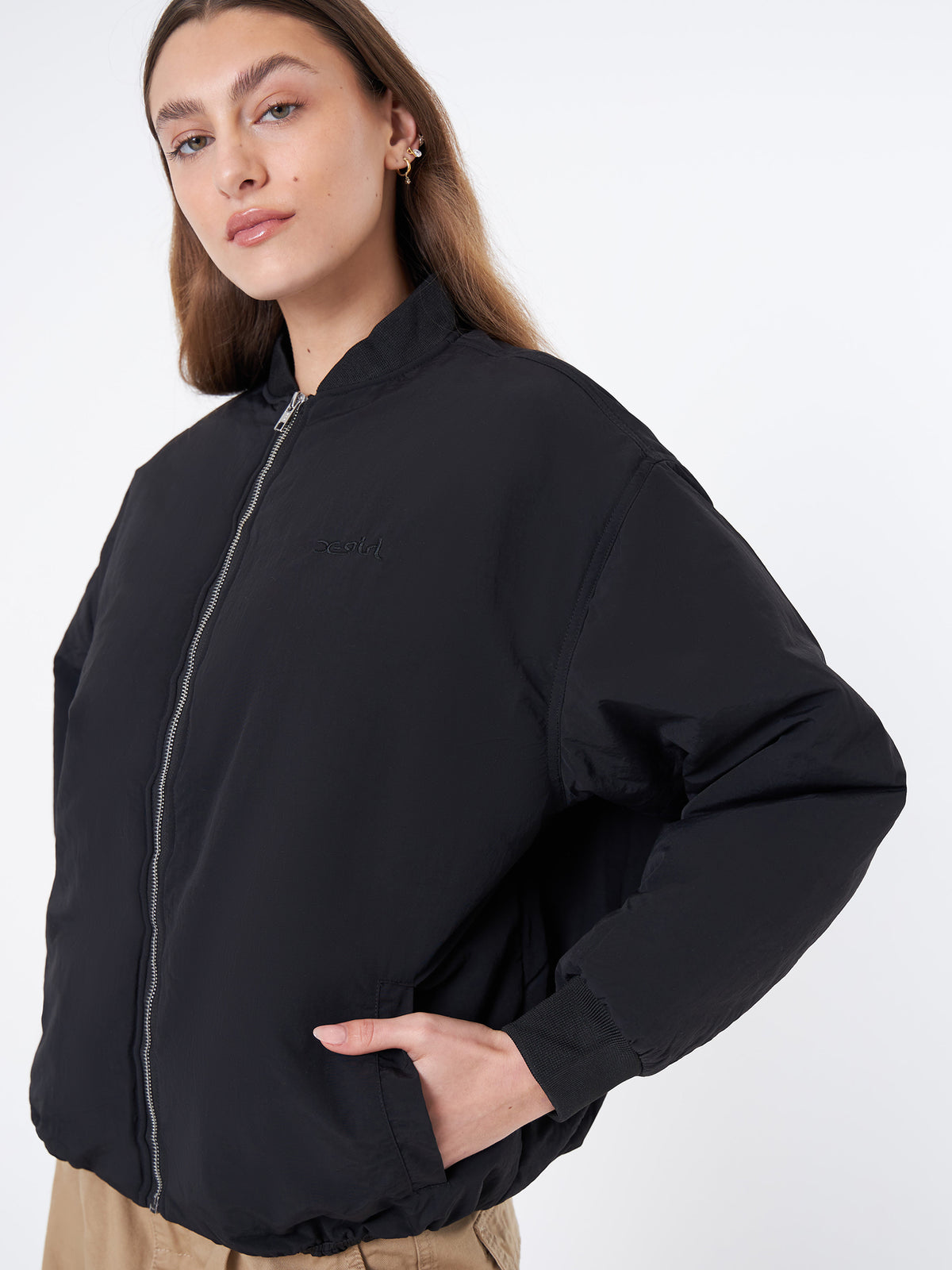 Xgirl Mills Puffy Bomber Jacket | Black