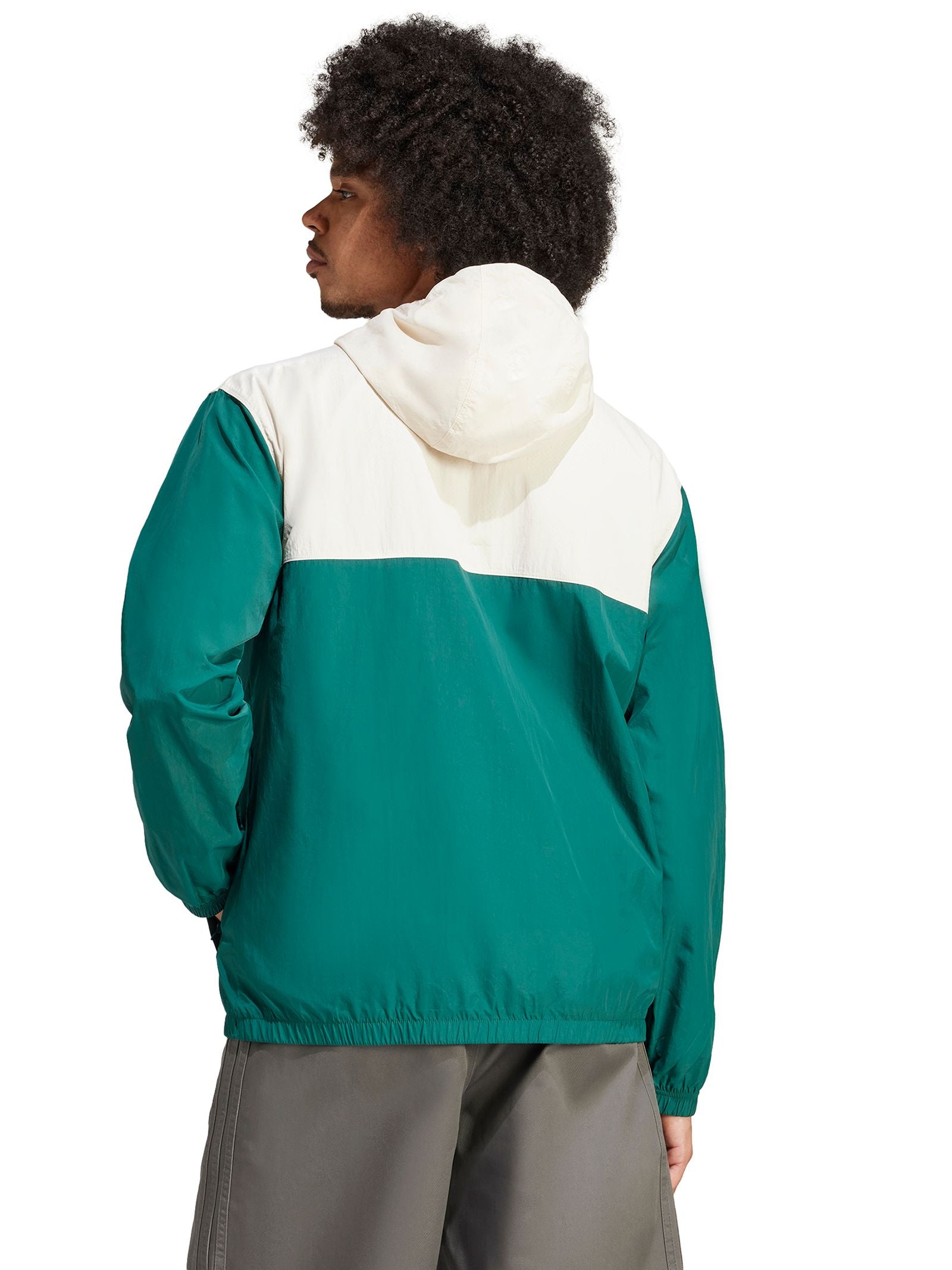 Adidas blue and green hot sale windbreaker