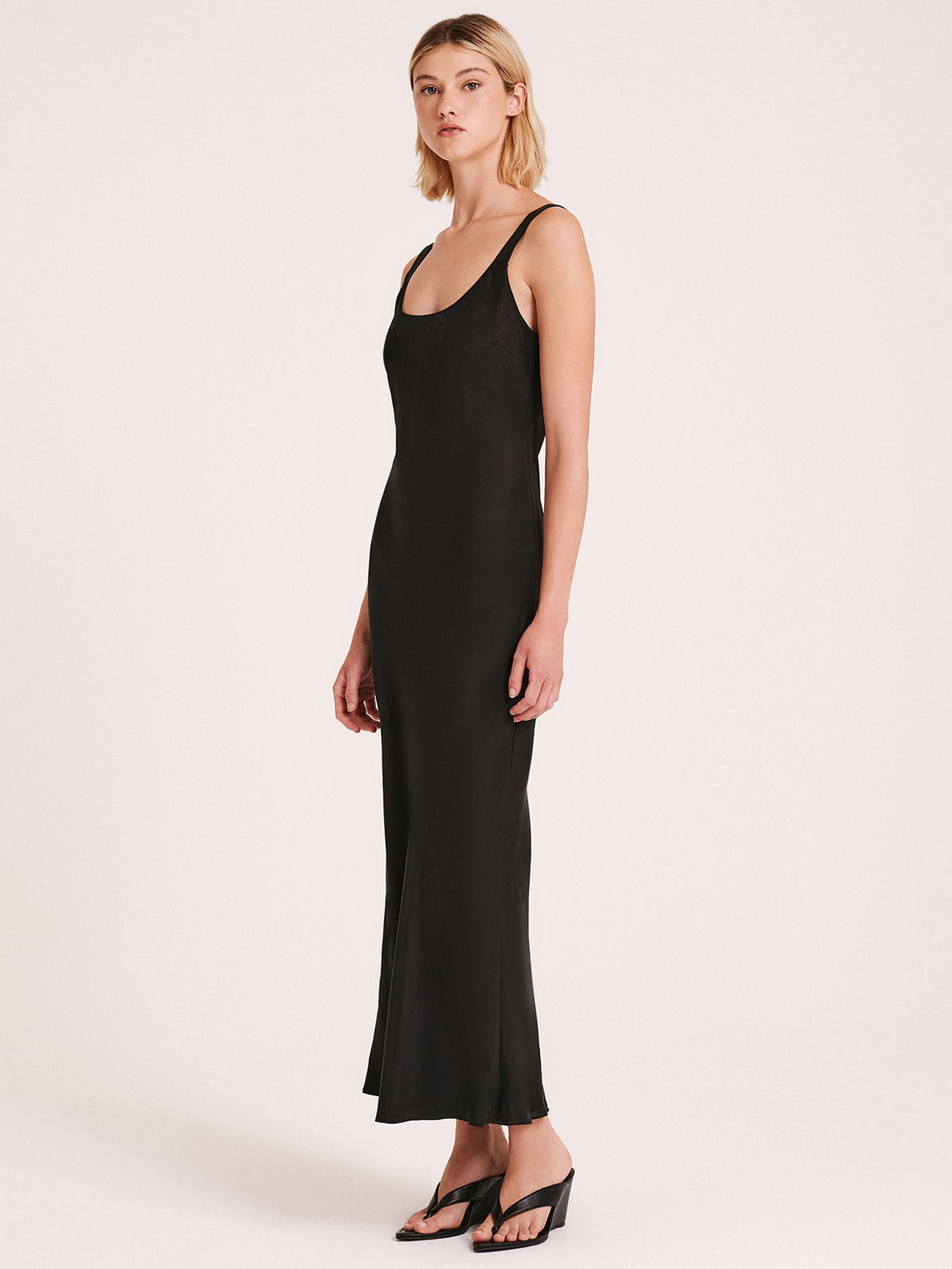 Nude Lucy Ren Cupro Slip Dress | Black