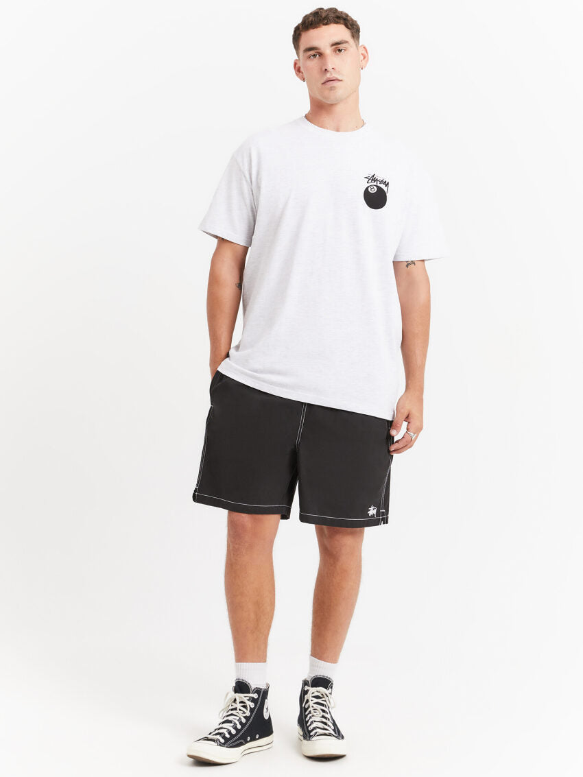 Solid 8 Ball Heavyweight Short Sleeve T-Shirt in Snow Marle - Glue Store