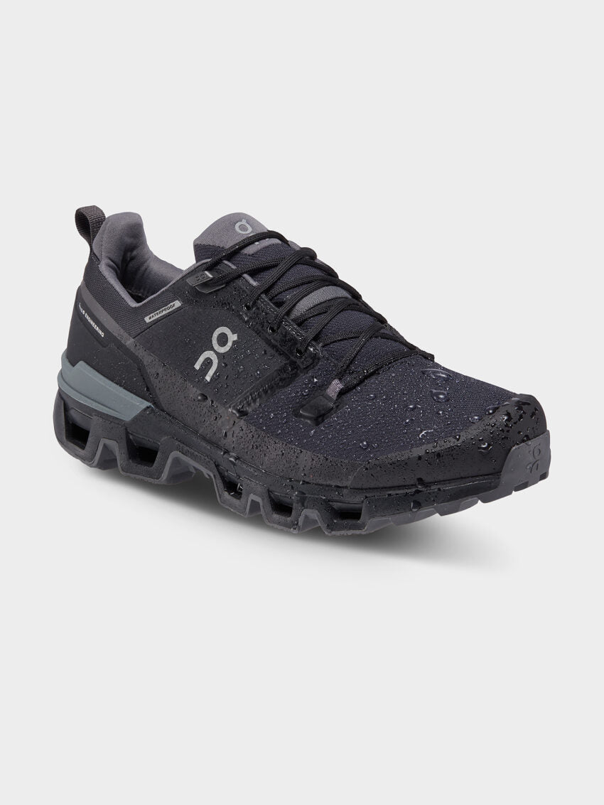 Mens Cloudwander Waterproof Sneakers in Black Eclipse | Glue Store