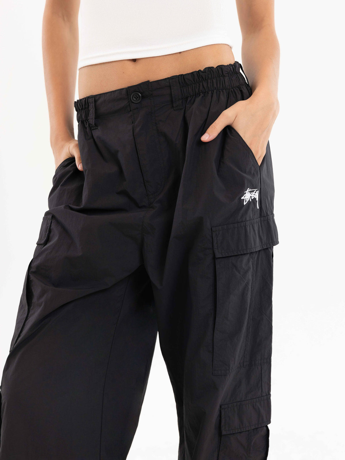 Stussy Stock Nylon Cargo Pants | Black