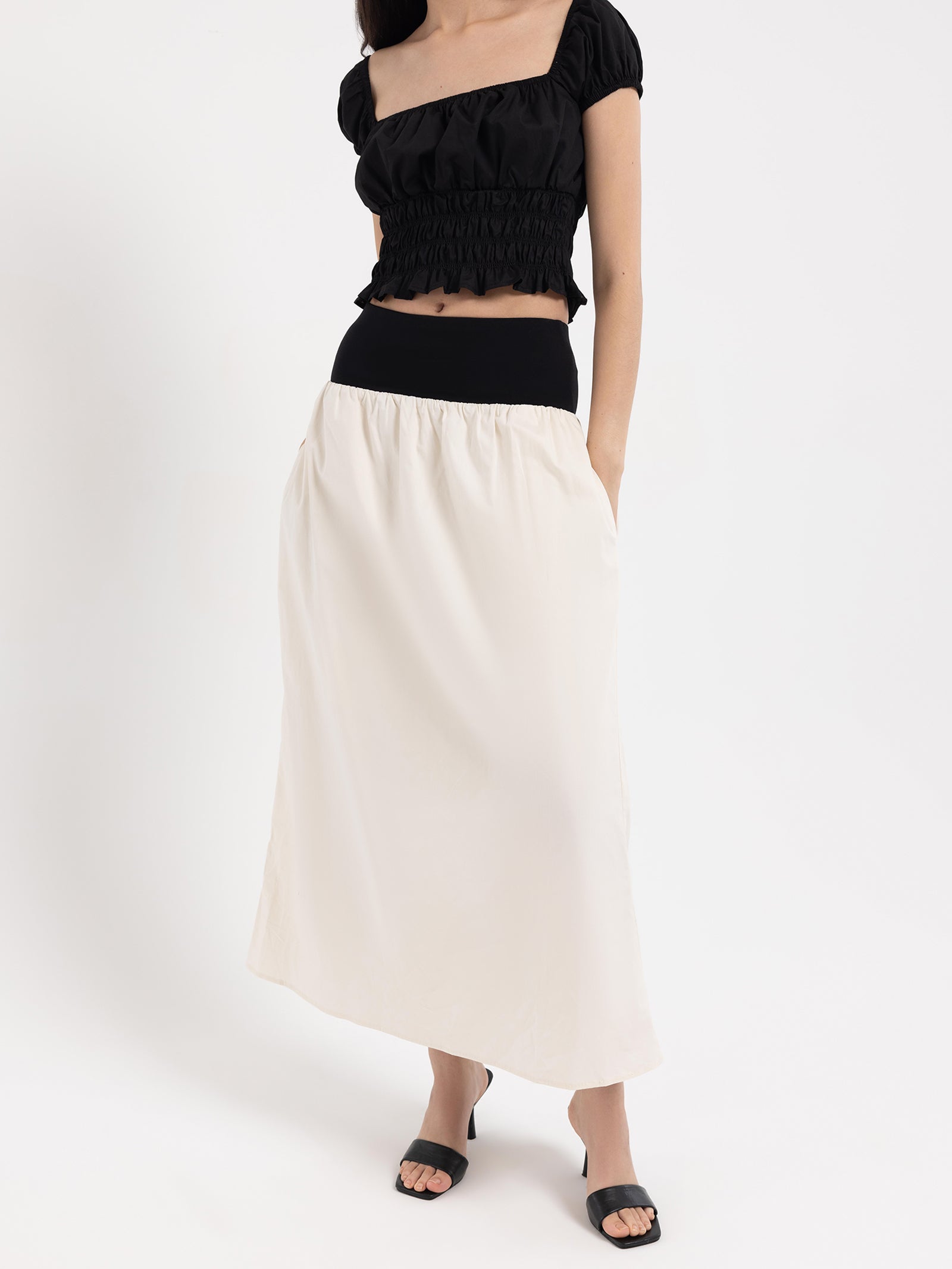 Yasmin Contrast Midi Skirt