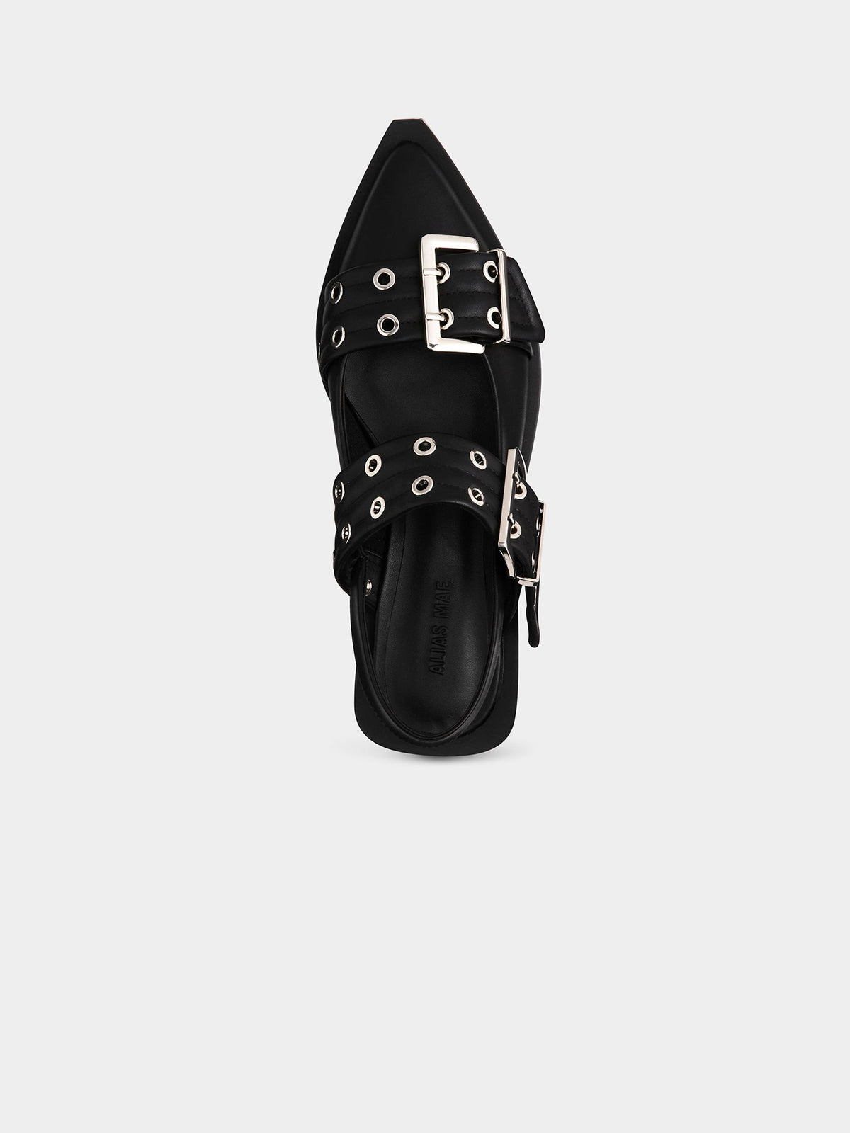 Alias Mae Zia Buckle Sandal | Black Leather